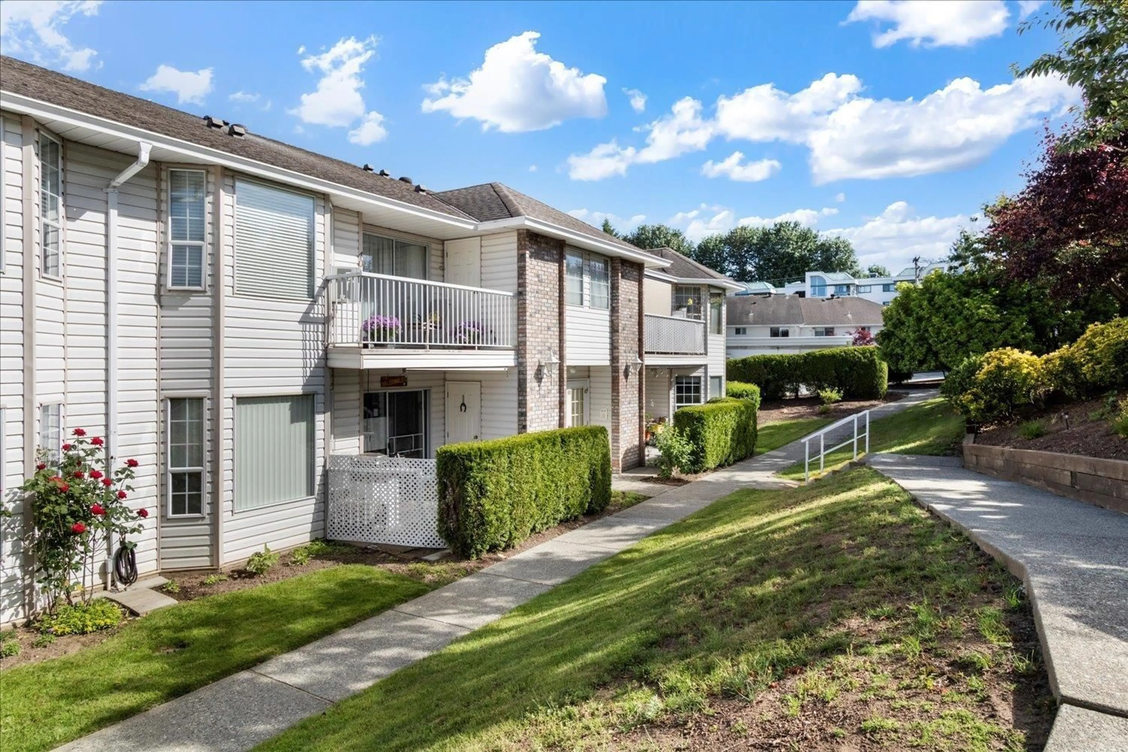 A pic from exterior of the house or condo, the fenced backyard for 39 2938 TRAFALGAR STREET, Abbotsford British Columbia V2S4N3