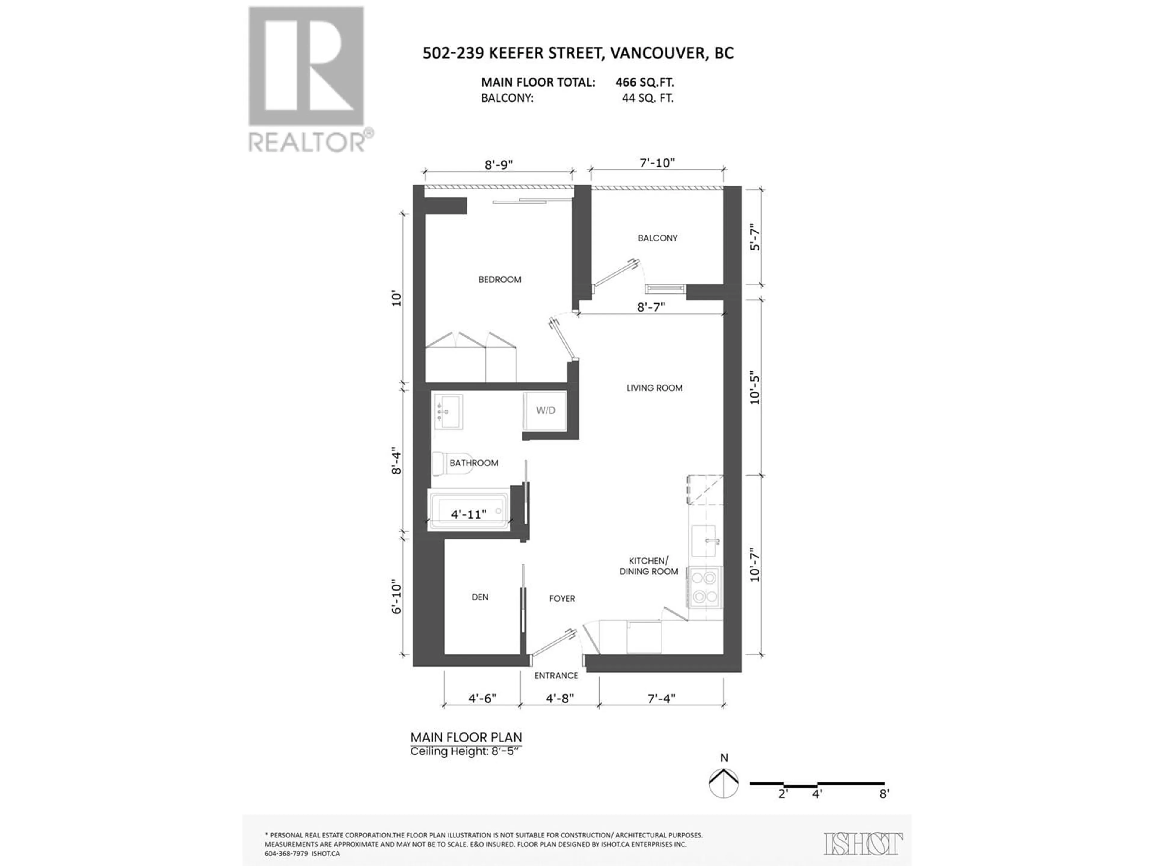 Floor plan for 502 239 KEEFER STREET, Vancouver British Columbia V6A1X6