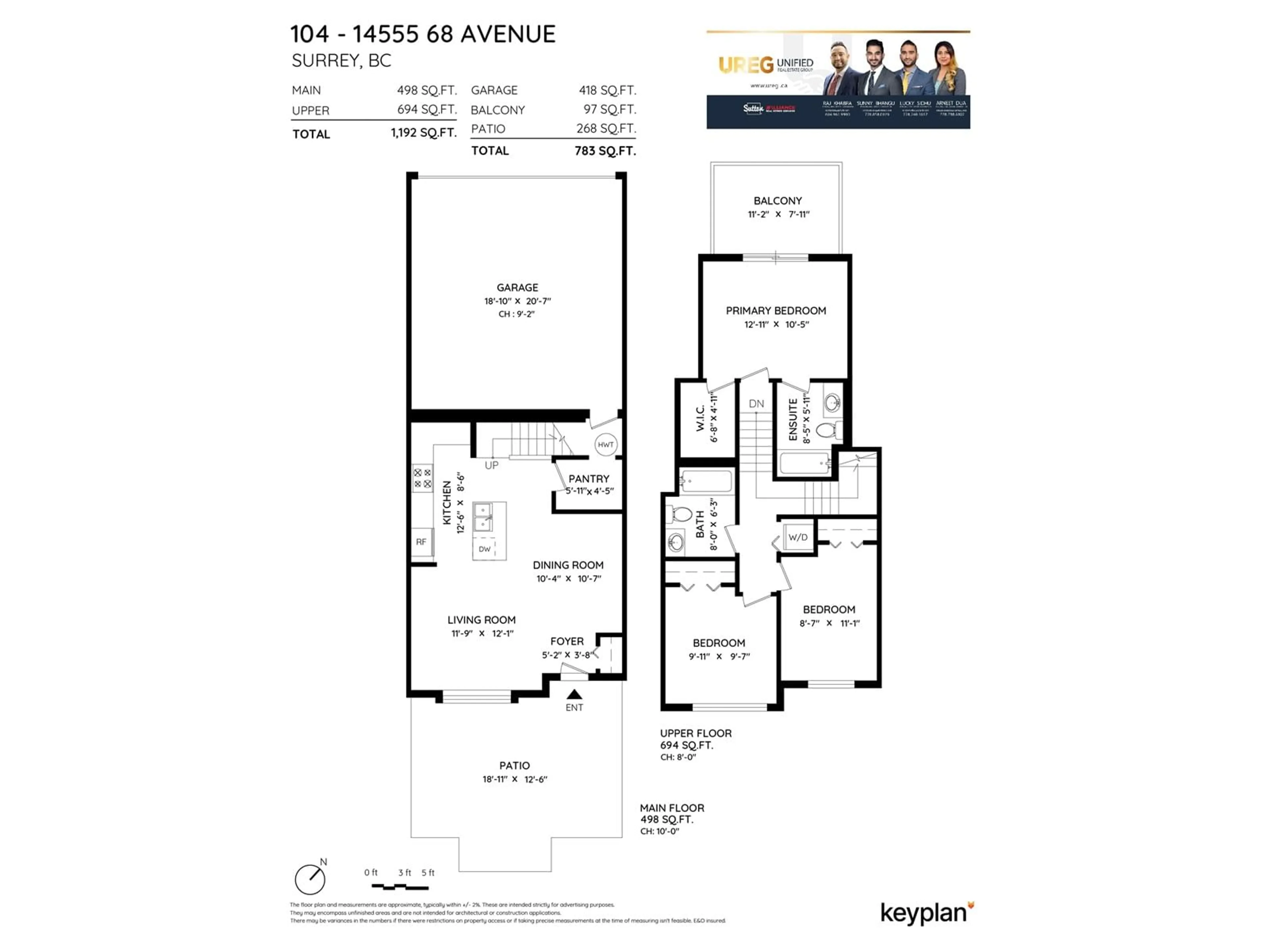 Floor plan for 104 14555 68 AVENUE, Surrey British Columbia V3S2A8