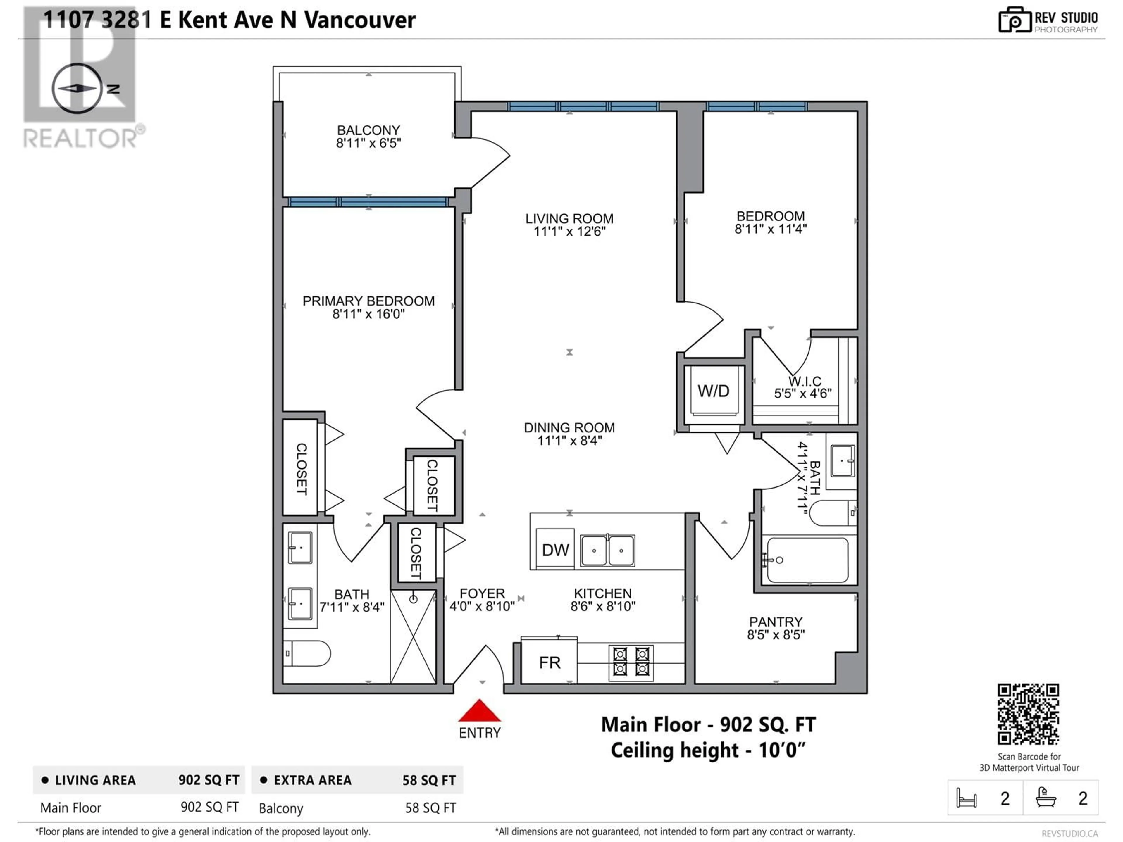 Floor plan for 1107 3281 E KENT AVENUE NORTH AVENUE, Vancouver British Columbia V5S0C4