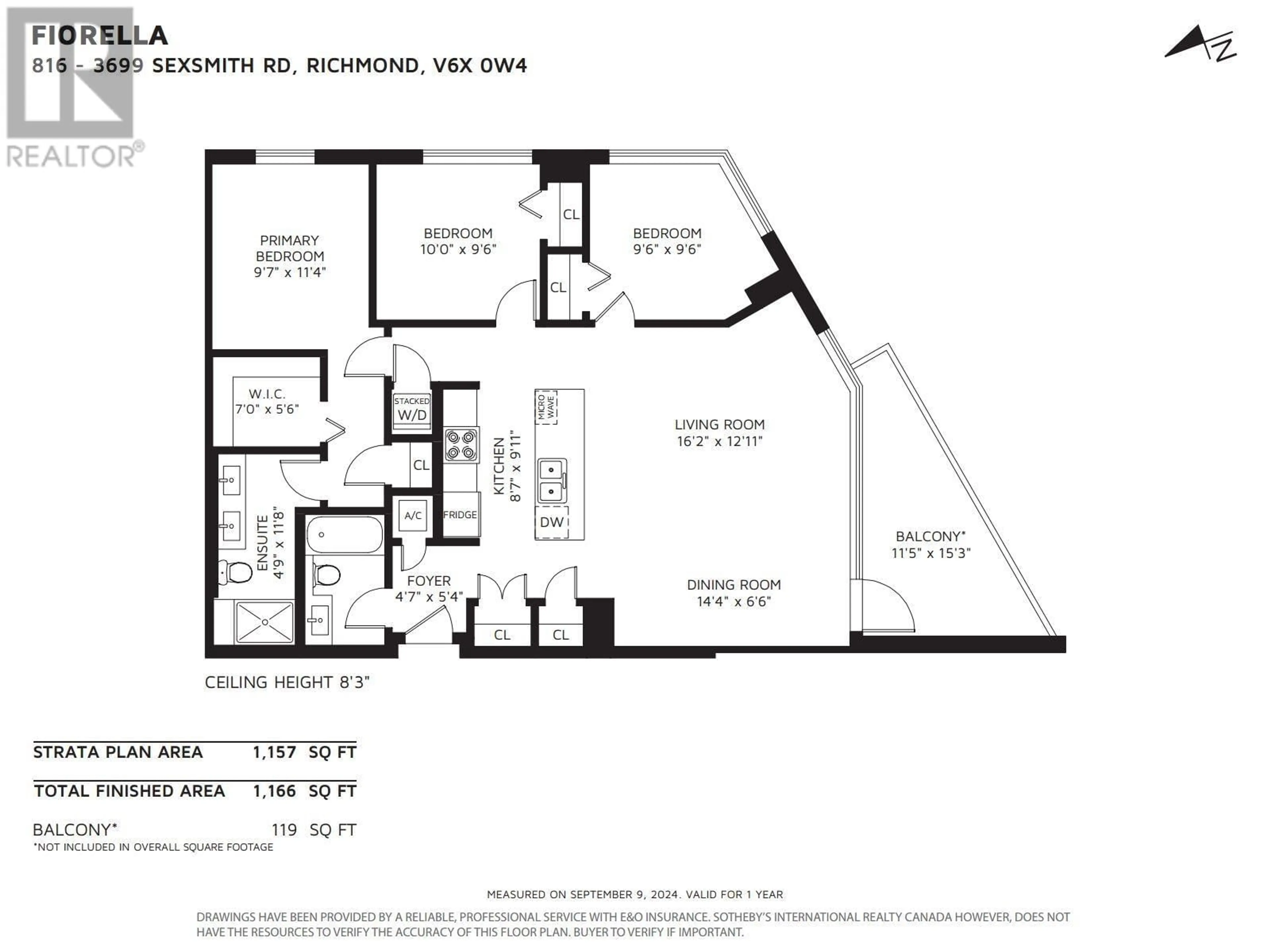 Floor plan for 816 3699 SEXSMITH ROAD, Vancouver British Columbia V6X0W4