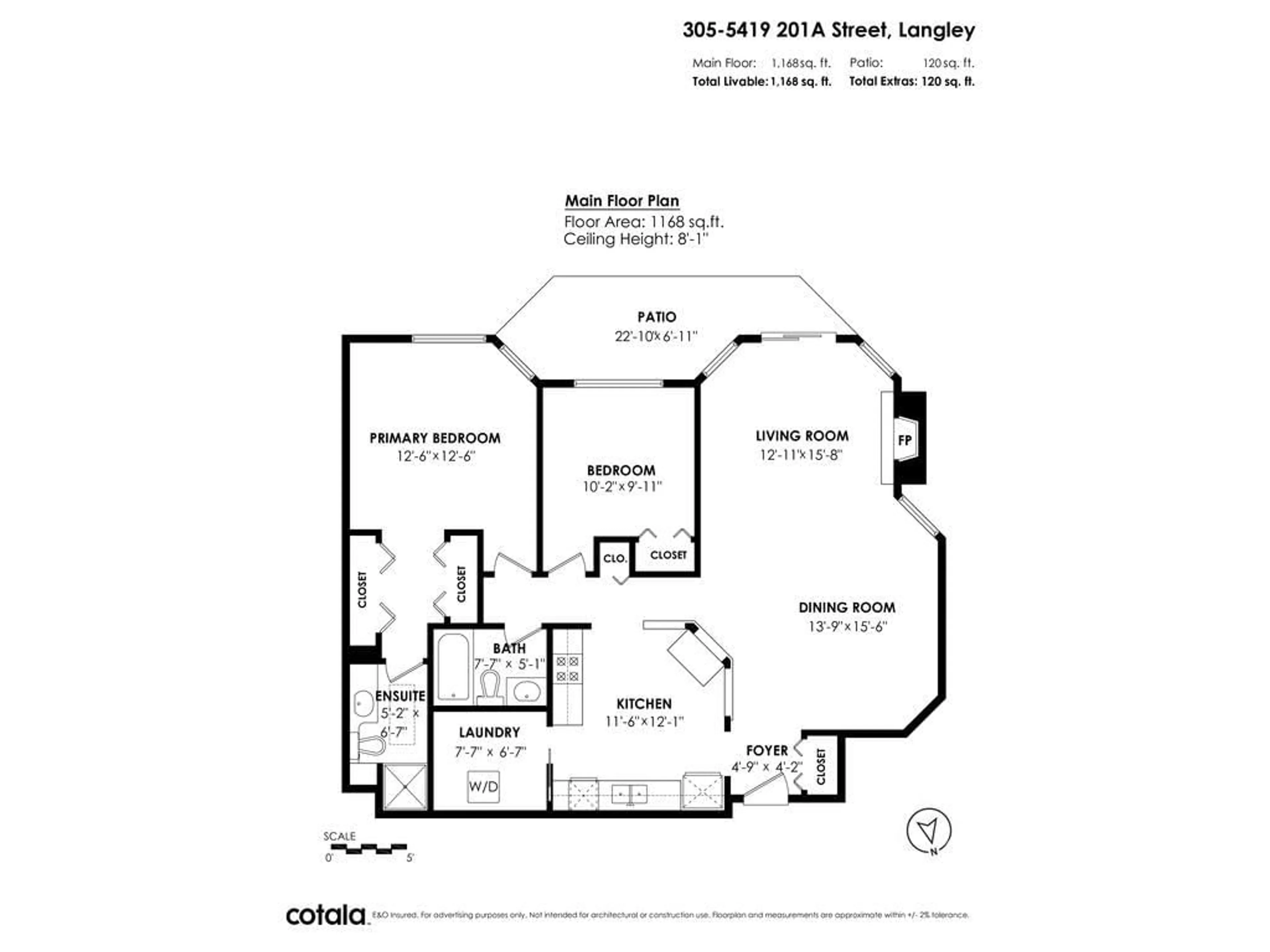 Floor plan for 305 5419 201A STREET, Langley British Columbia V3A1S7