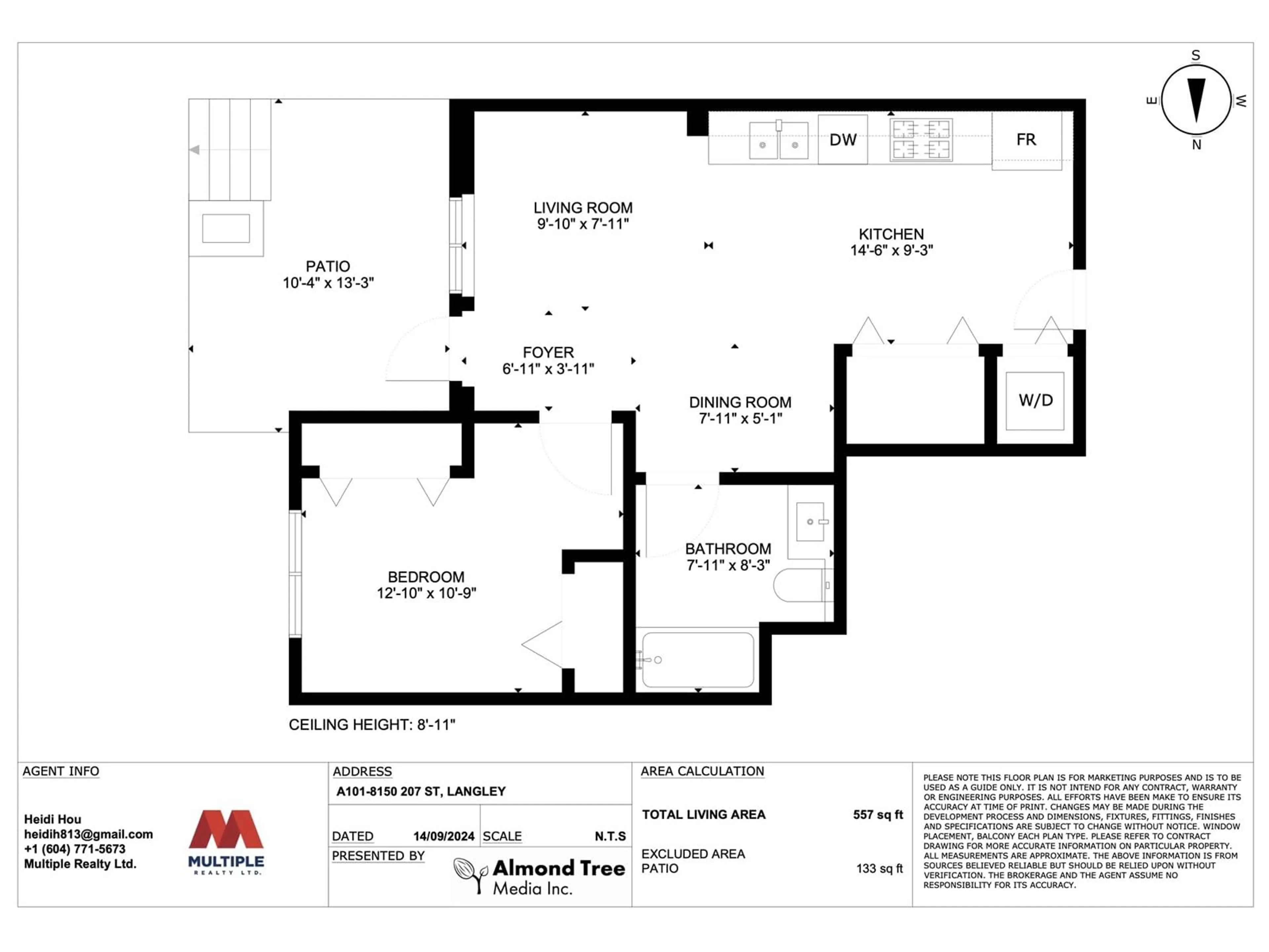 Floor plan for A101 8150 207 STREET, Langley British Columbia V2Y4J2