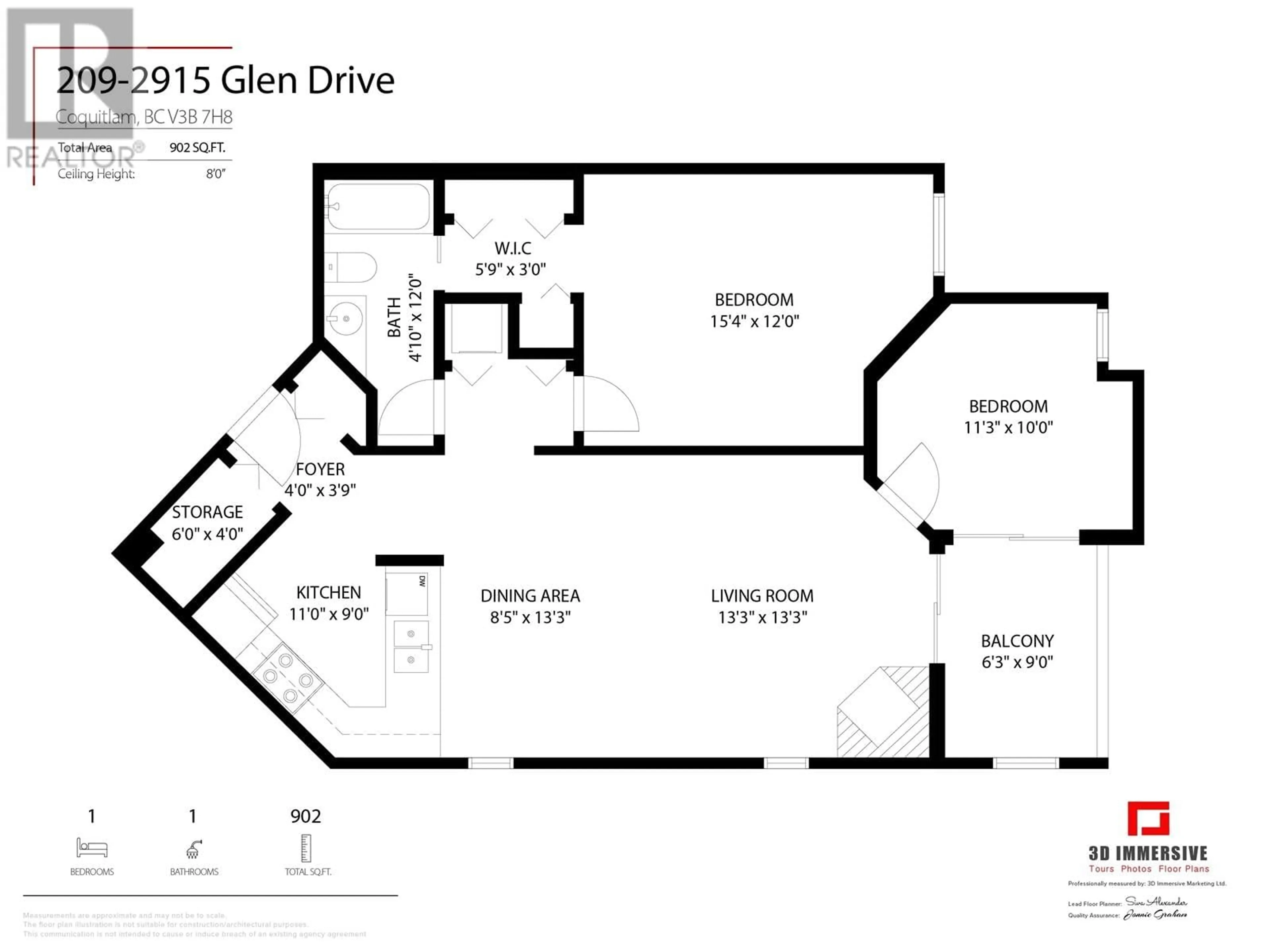 Floor plan for 209 2915 GLEN DRIVE, Coquitlam British Columbia V3B7H8