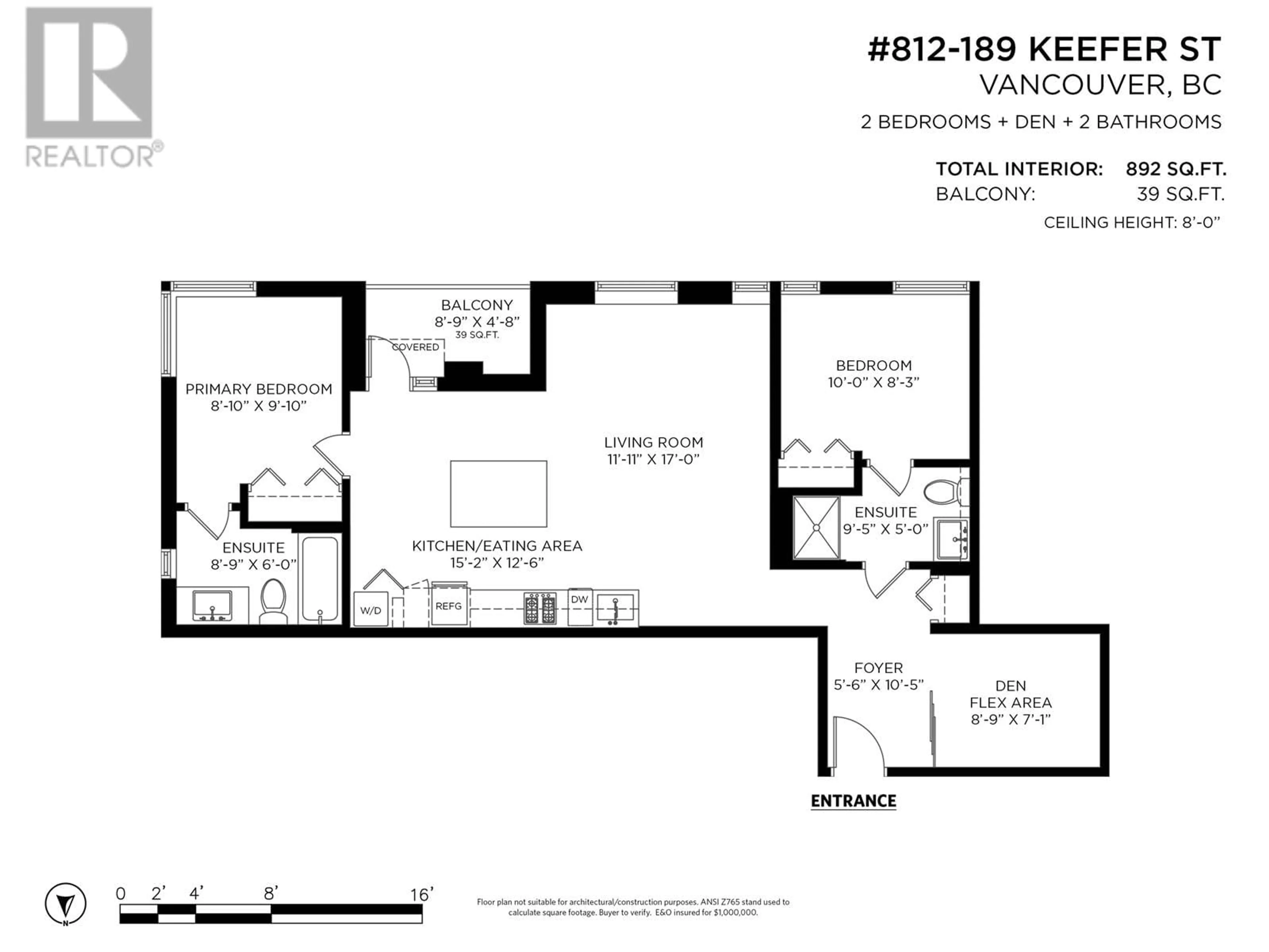 Floor plan for 812 189 KEEFER STREET, Vancouver British Columbia V6A0C8