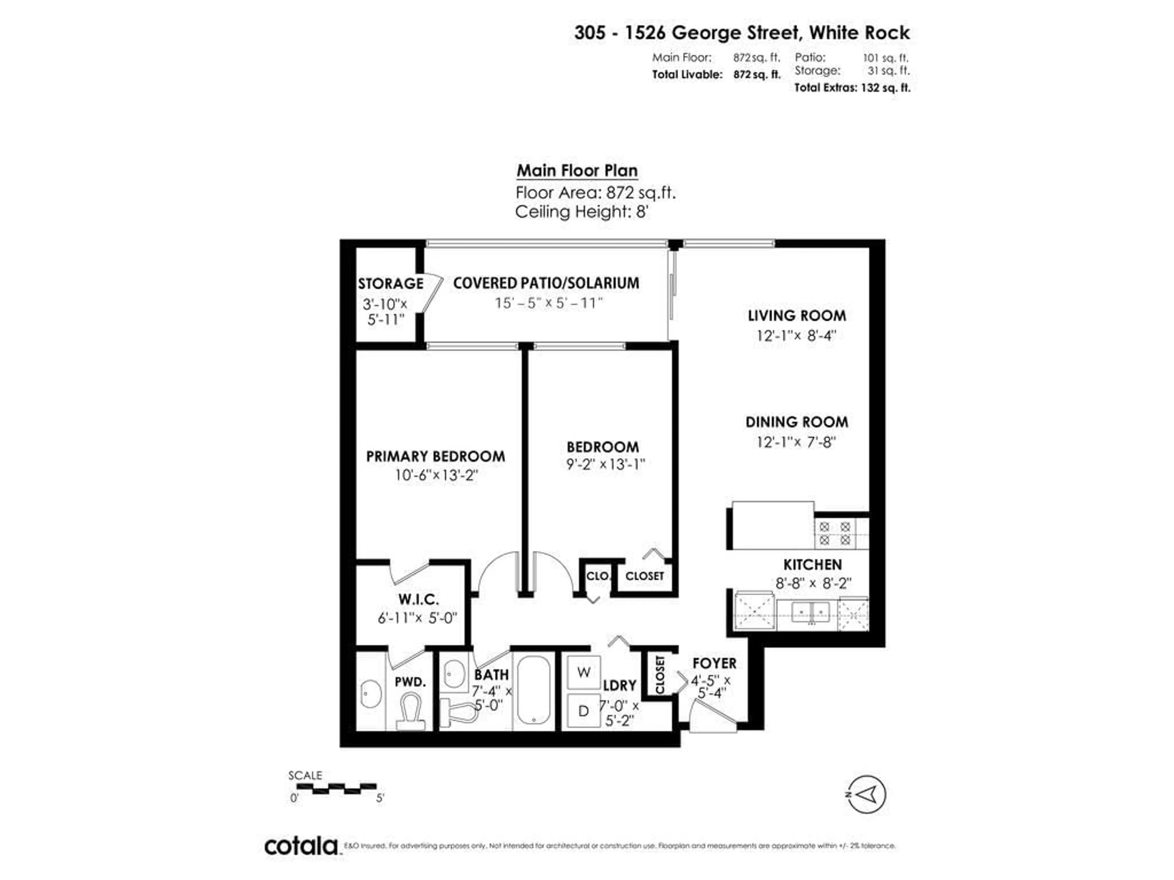 Floor plan for 305 1526 GEORGE STREET, White Rock British Columbia V4B4A5