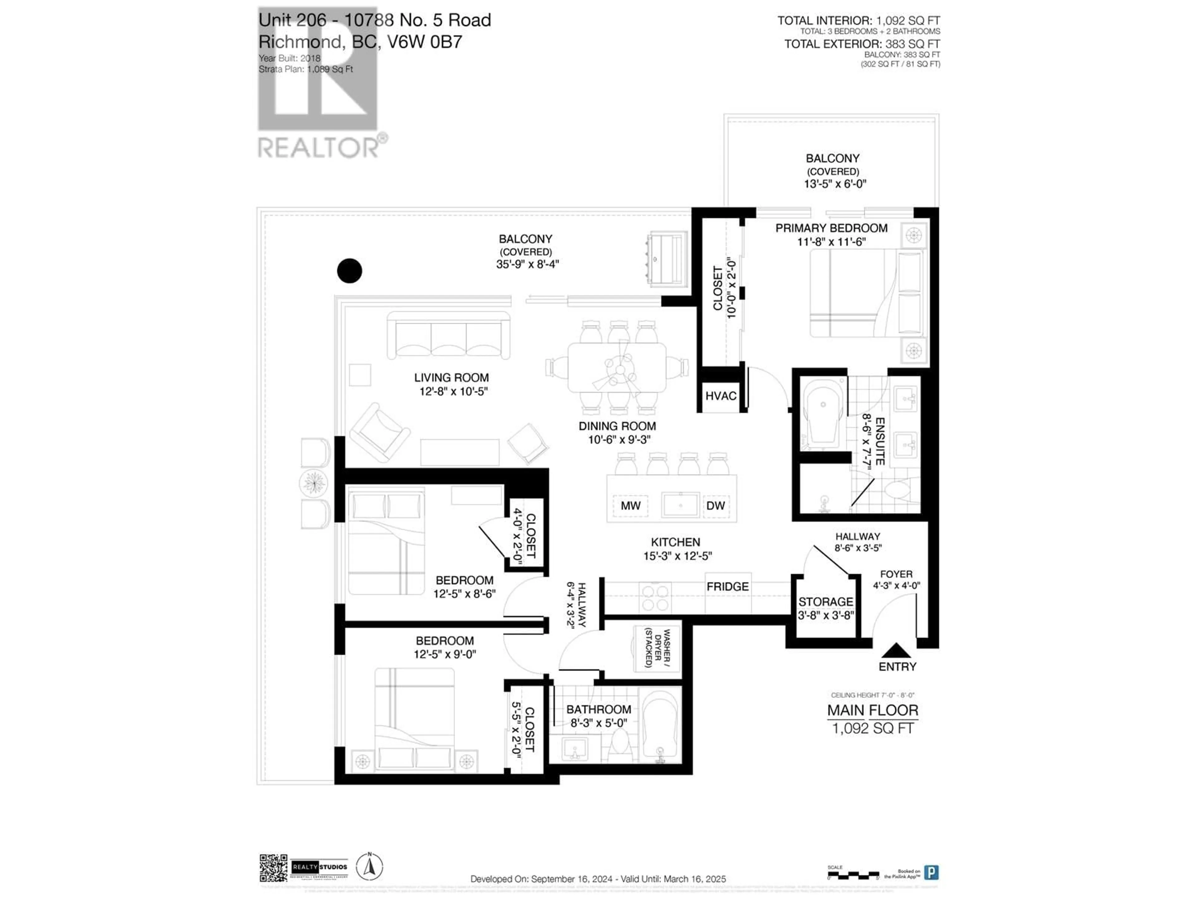 Floor plan for 206 10788 NO. 5 ROAD, Richmond British Columbia V6W0B7