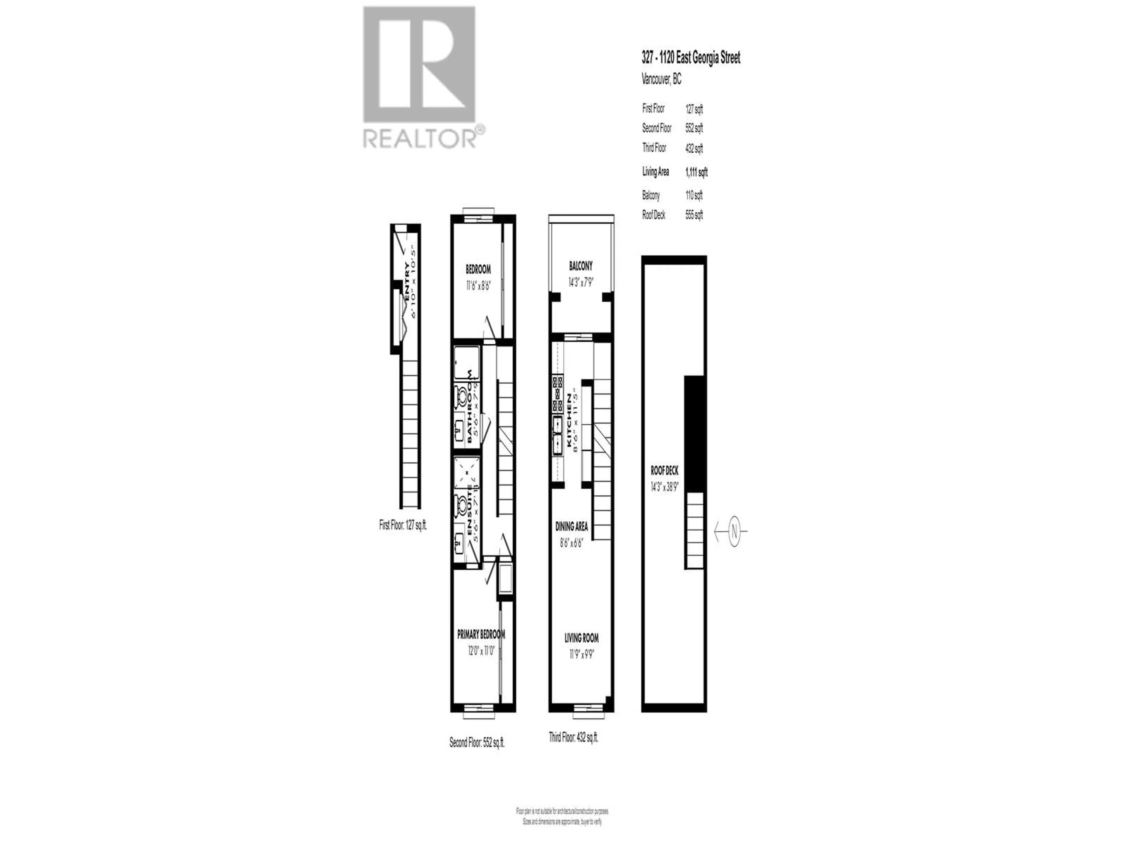 Floor plan for 327 1120 E GEORGIA STREET, Vancouver British Columbia V6A0K2