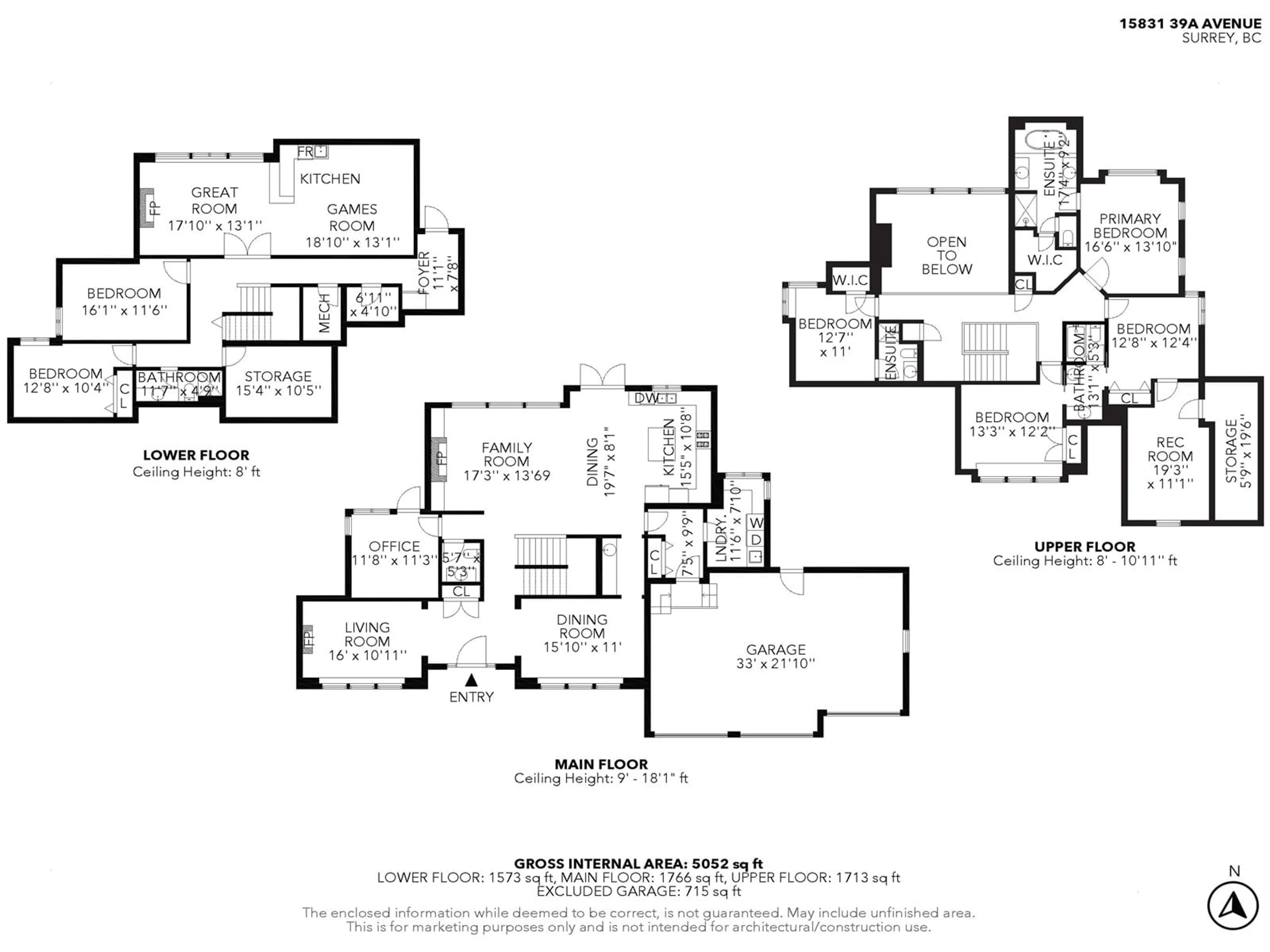 Floor plan for 15831 39A AVENUE, Surrey British Columbia V3Z0L1