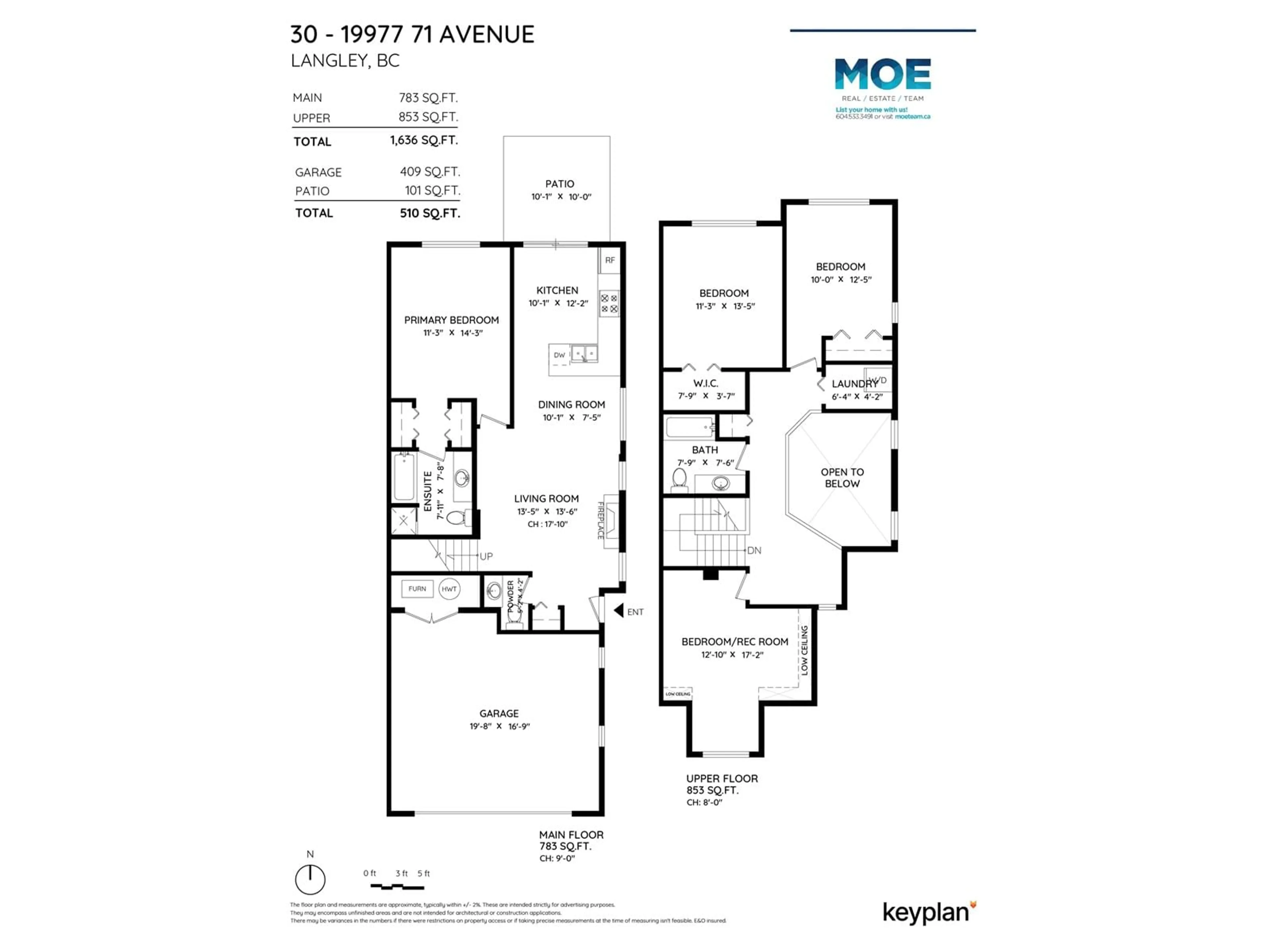 Floor plan for 30 19977 71 AVENUE, Langley British Columbia V2Y0E1