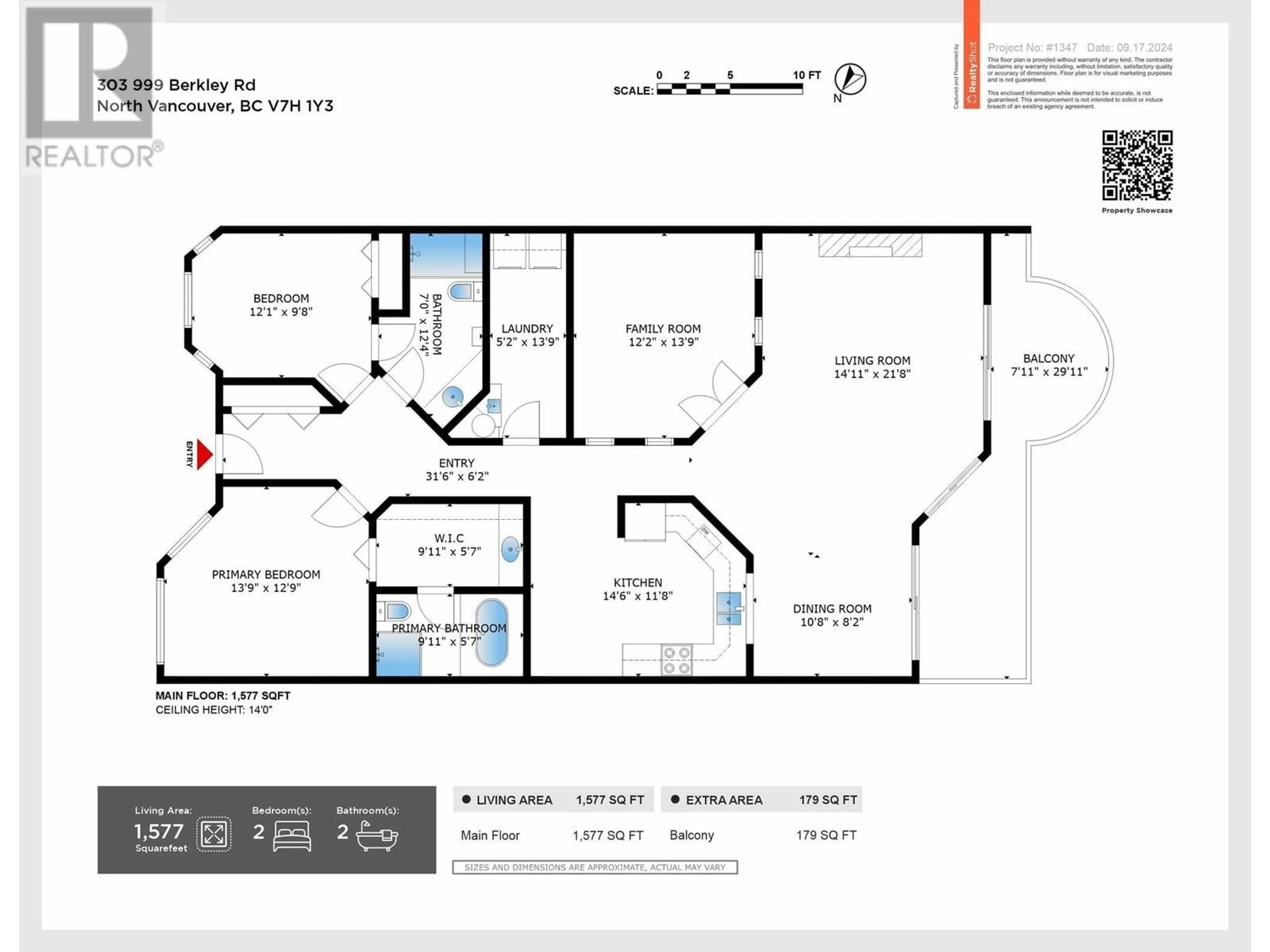 Floor plan for 303 999 BERKLEY ROAD, North Vancouver British Columbia V7H1Y3