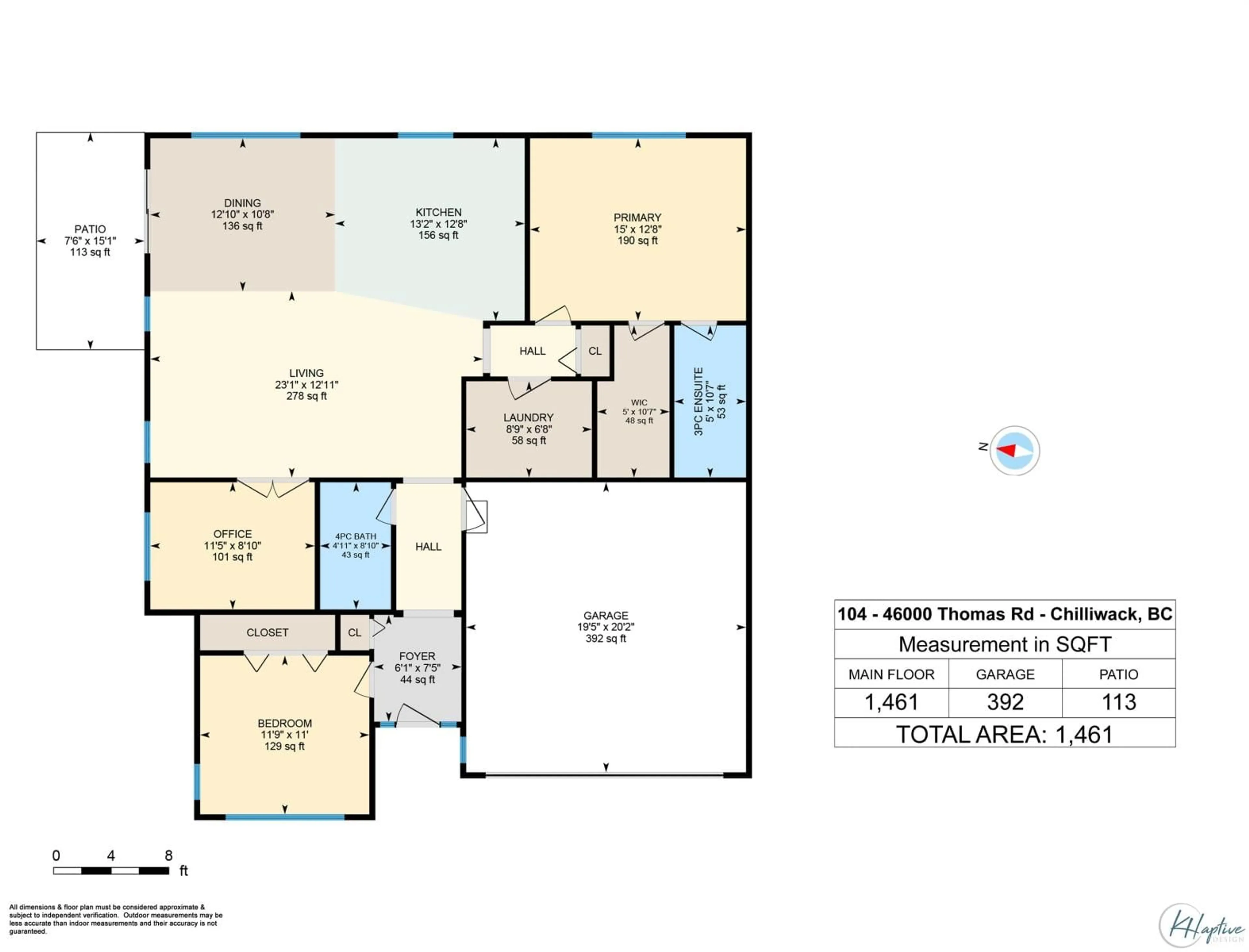 Floor plan for 104 46000 THOMAS ROAD, Chilliwack British Columbia V2R5W6