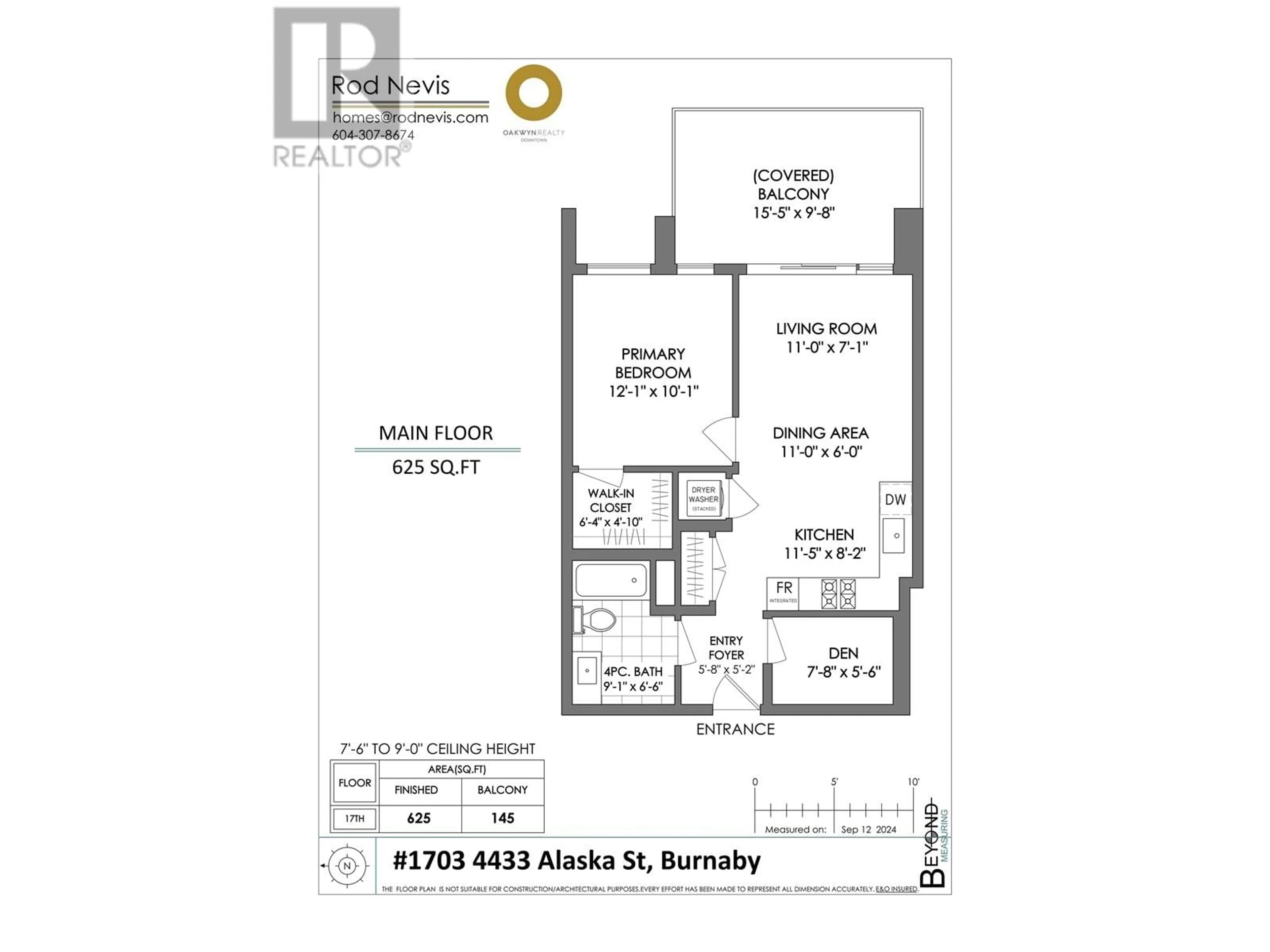 Floor plan for 1703 4433 ALASKA STREET, Burnaby British Columbia V5C5T3