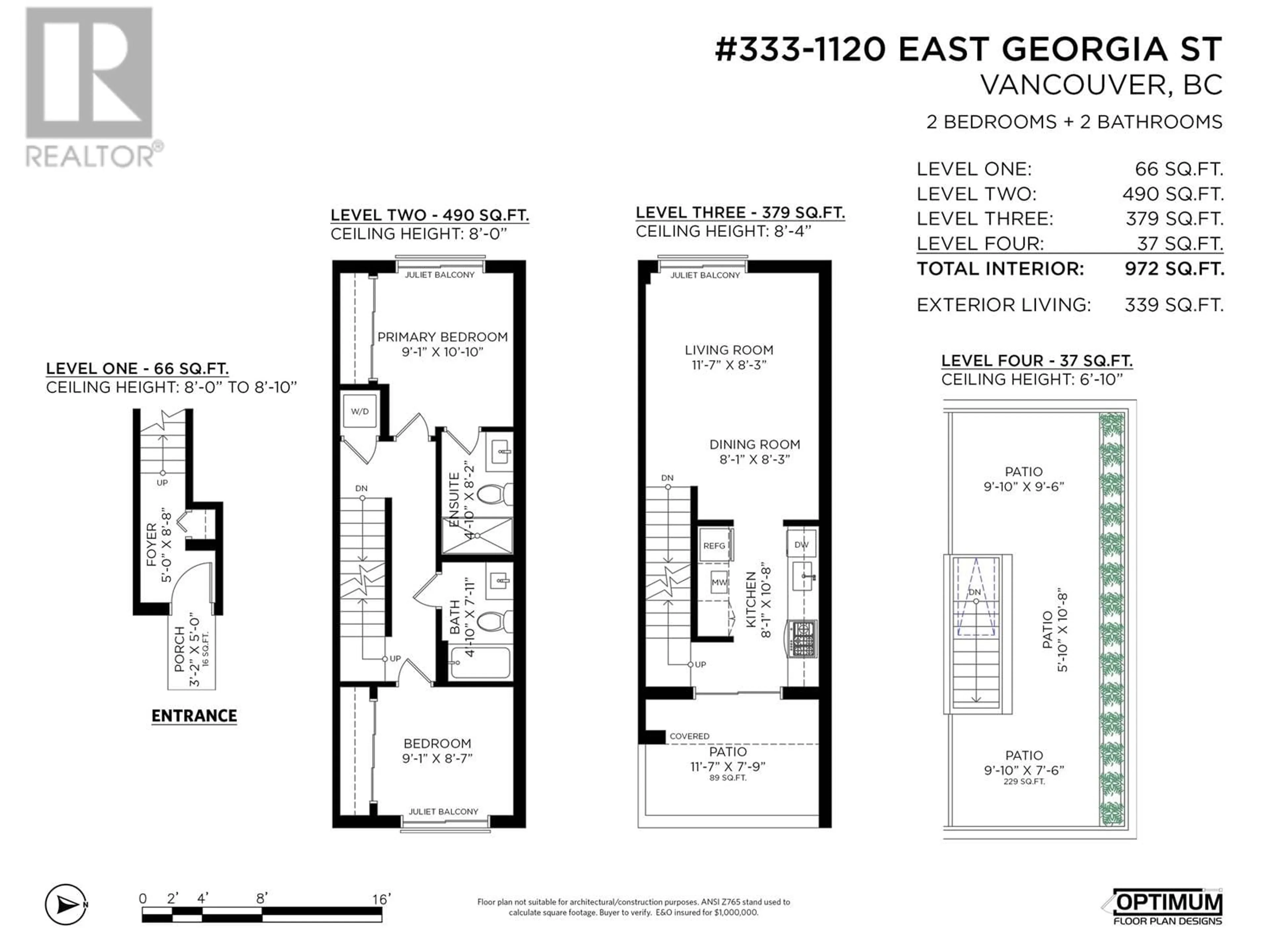 Floor plan for 333 1120 E GEORGIA STREET, Vancouver British Columbia V6A0K2