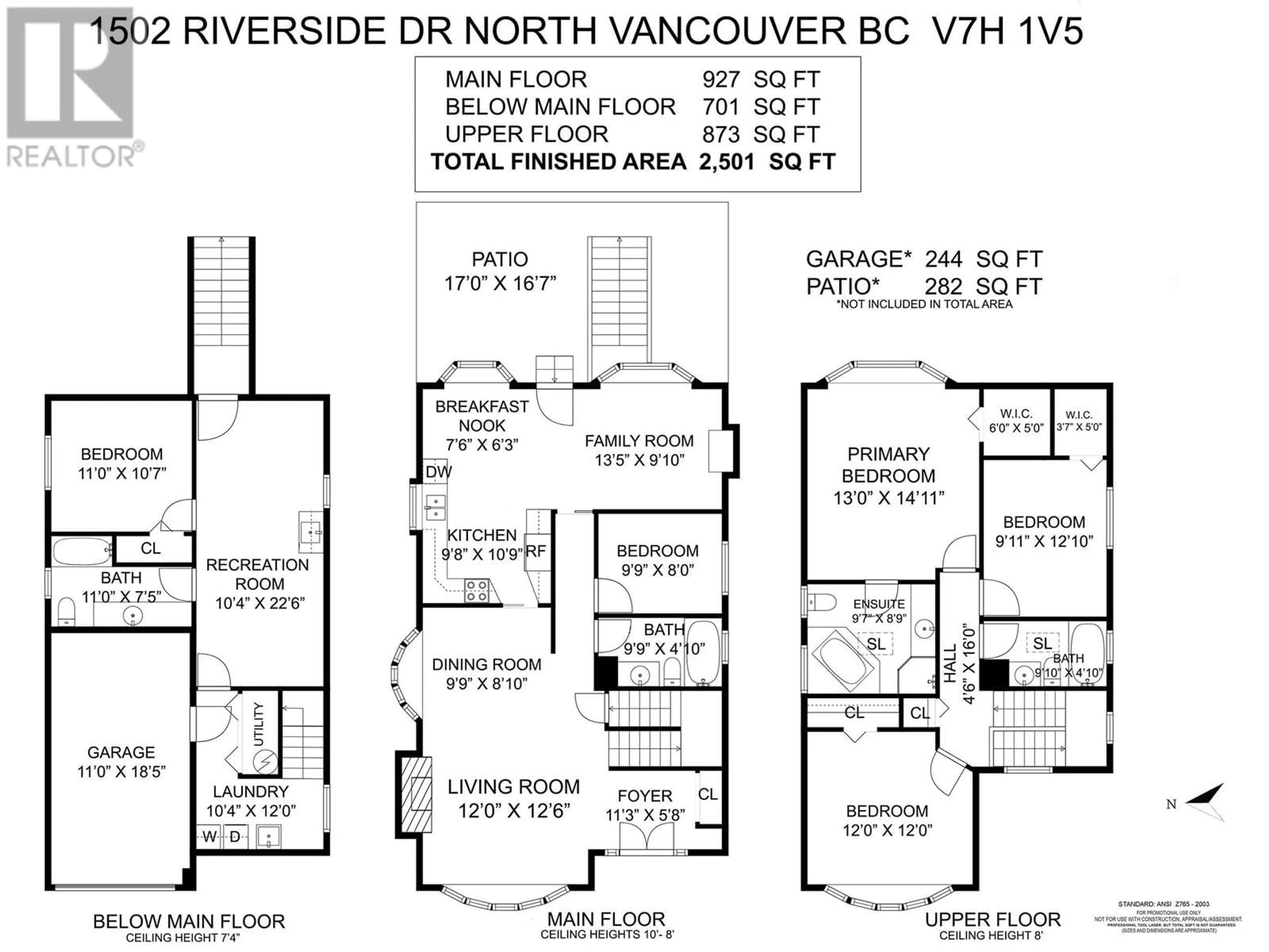 Floor plan for 1502 RIVERSIDE DRIVE, North Vancouver British Columbia V7H1V5