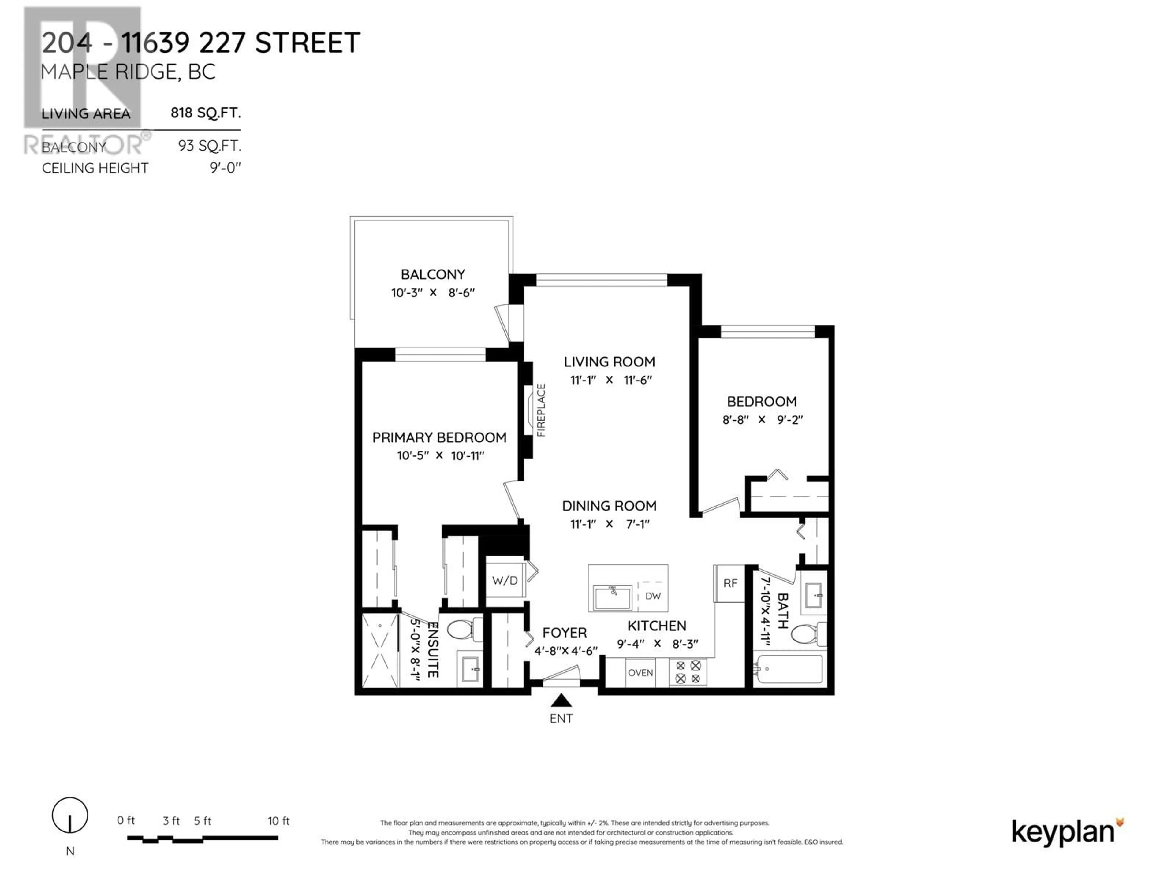 Floor plan for 204 11639 227 STREET, Maple Ridge British Columbia V2X9B2