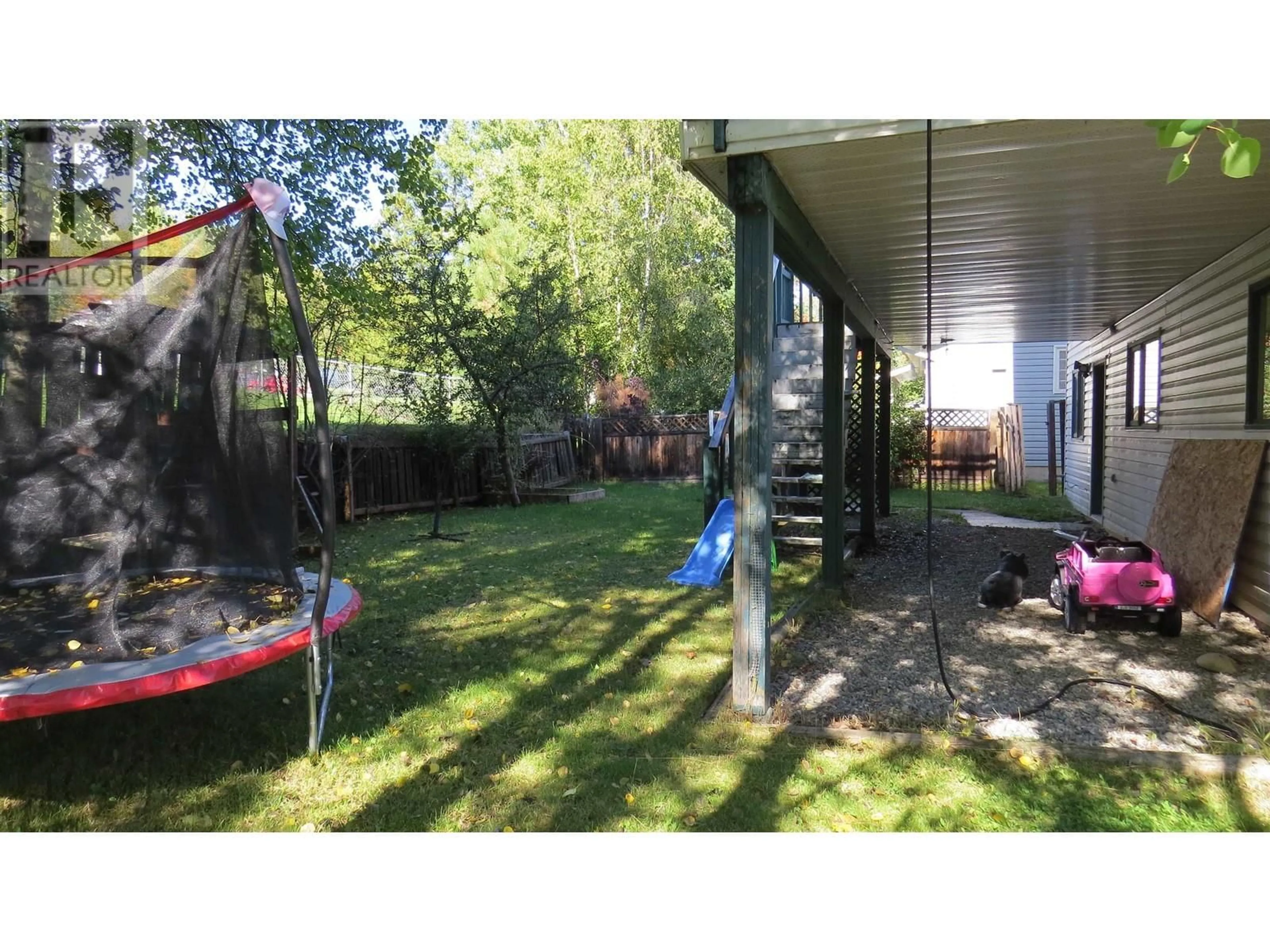 Patio, the fenced backyard for 531 DIXON STREET, Quesnel British Columbia V2J5T5