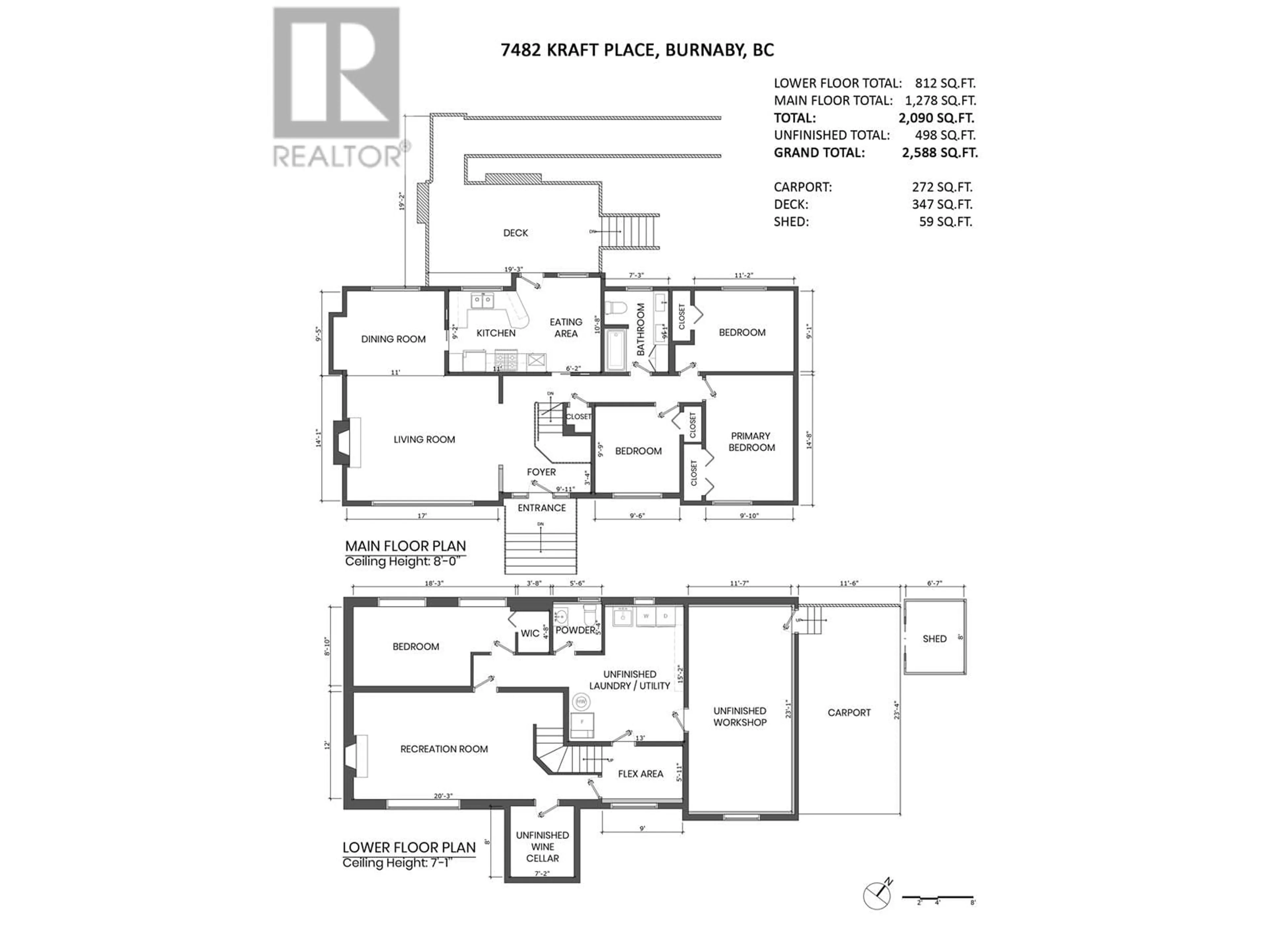 Floor plan for 7482 KRAFT PLACE, Burnaby British Columbia V5A1Z8