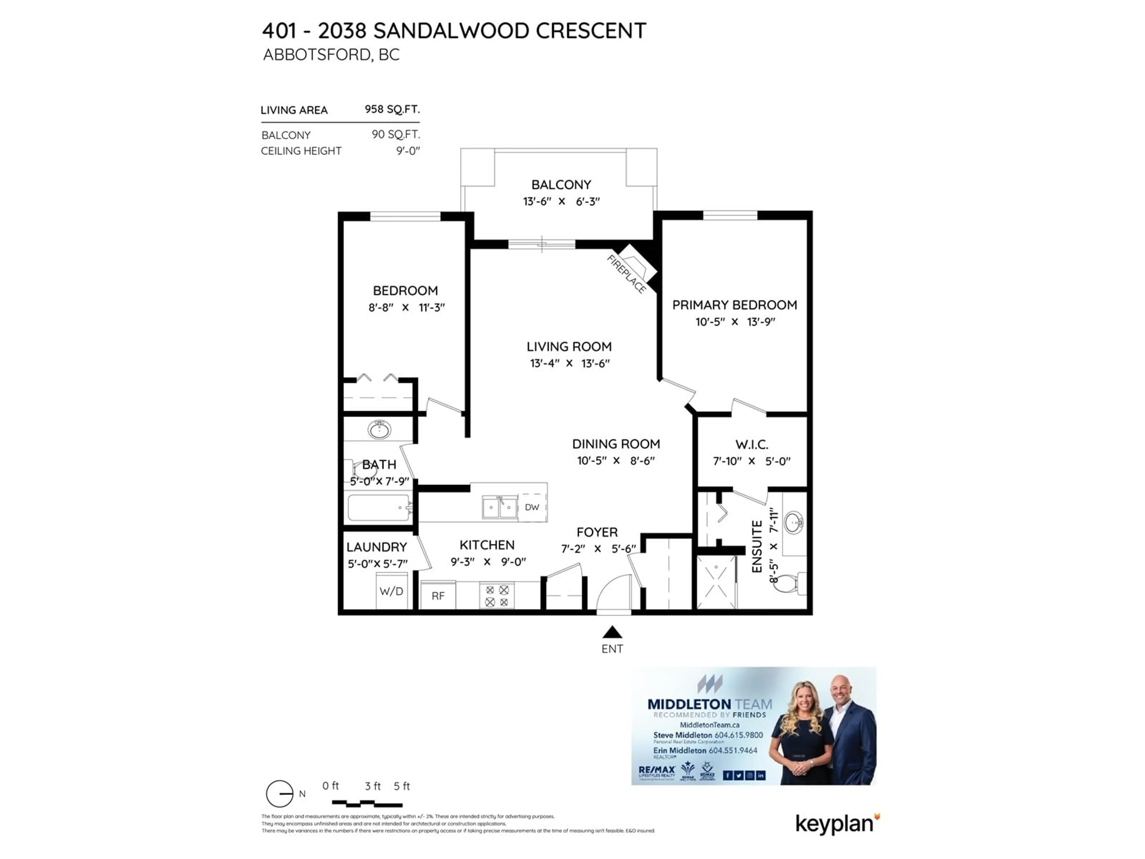 Floor plan for 401 2038 SANDALWOOD CRESCENT, Abbotsford British Columbia V2S3H6