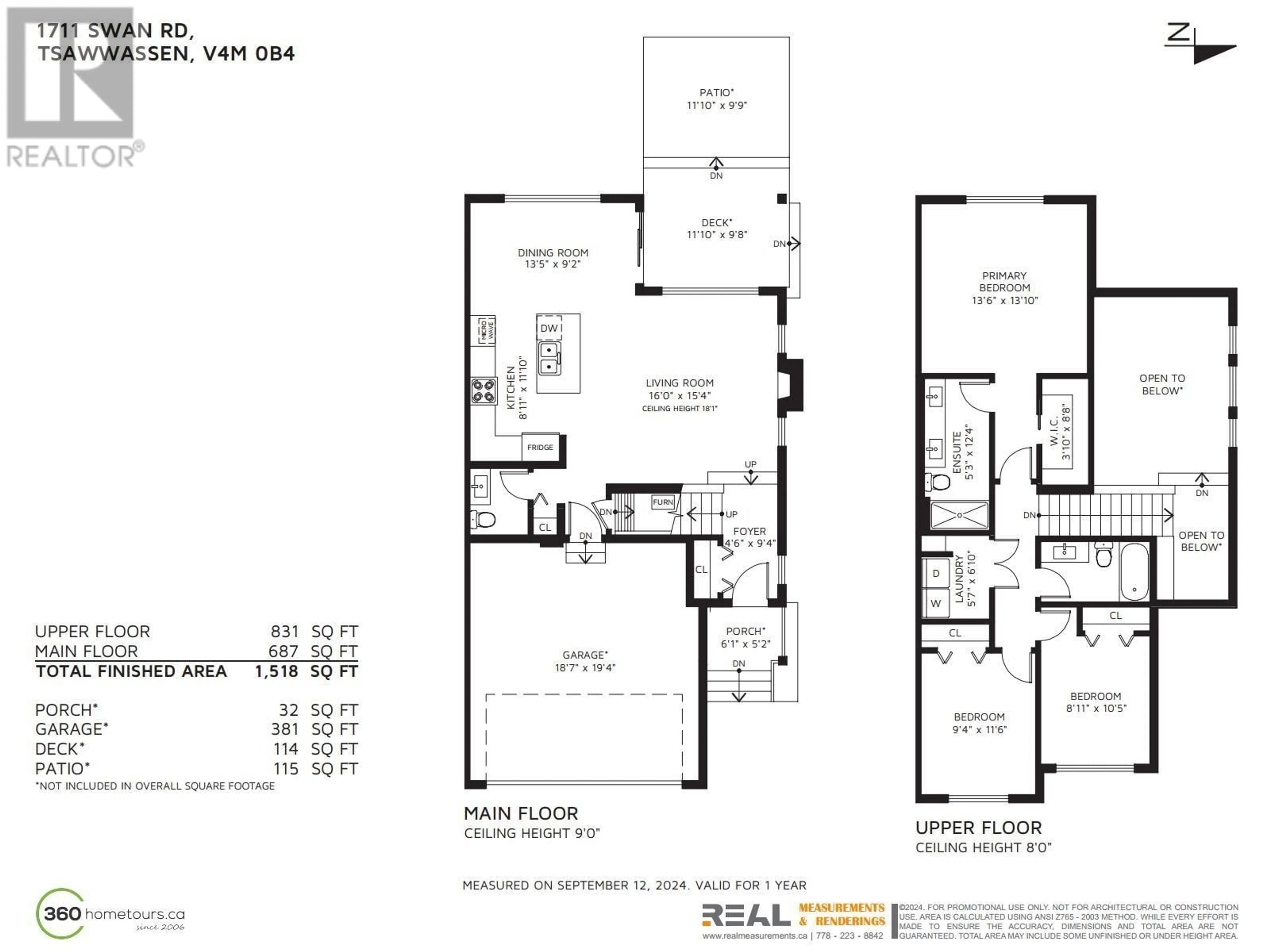 Floor plan for 1711 SWAN ROAD, Tsawwassen British Columbia V4M0B4