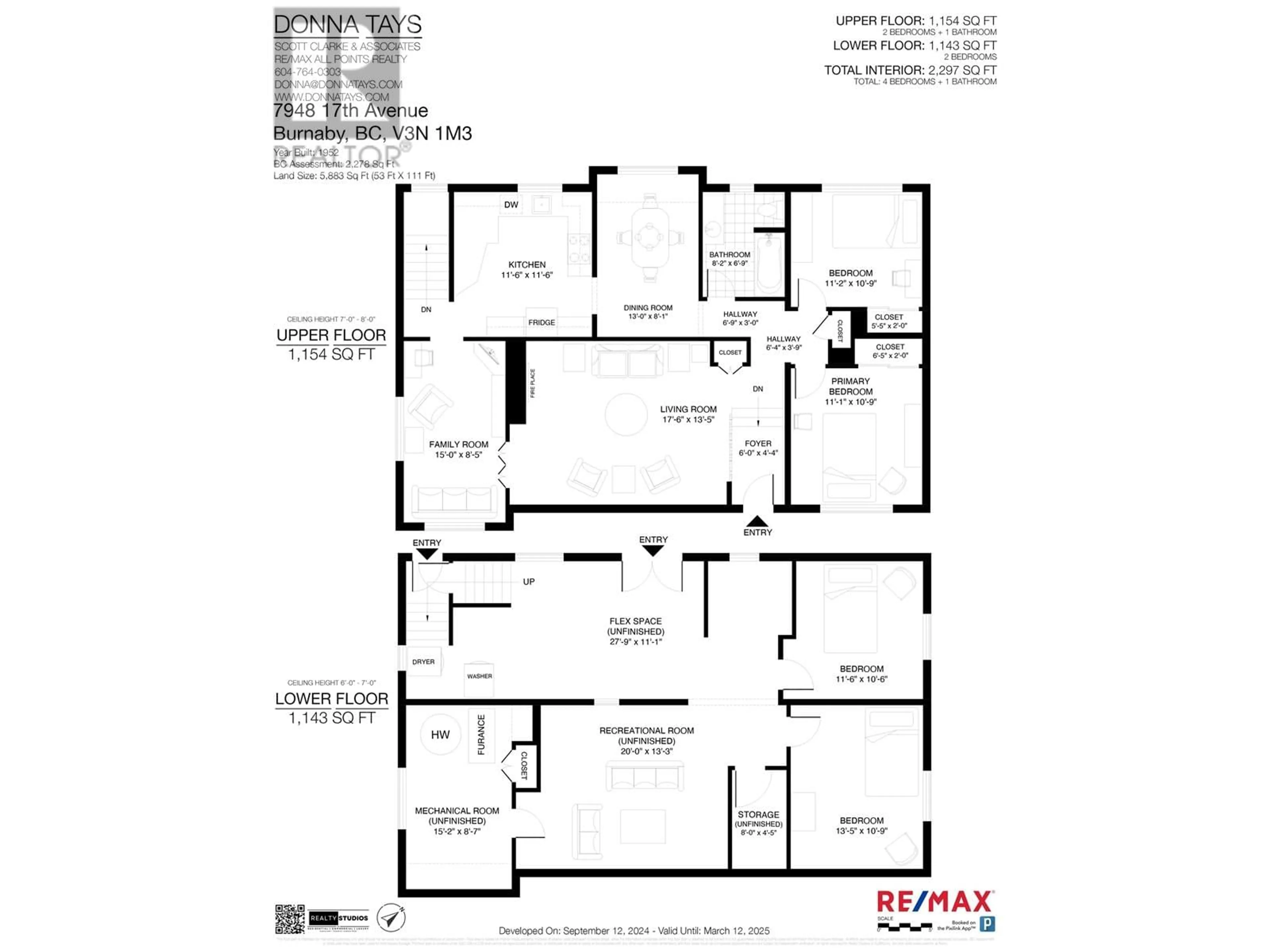 Floor plan for 7948 17TH AVENUE, Burnaby British Columbia V3N1M3