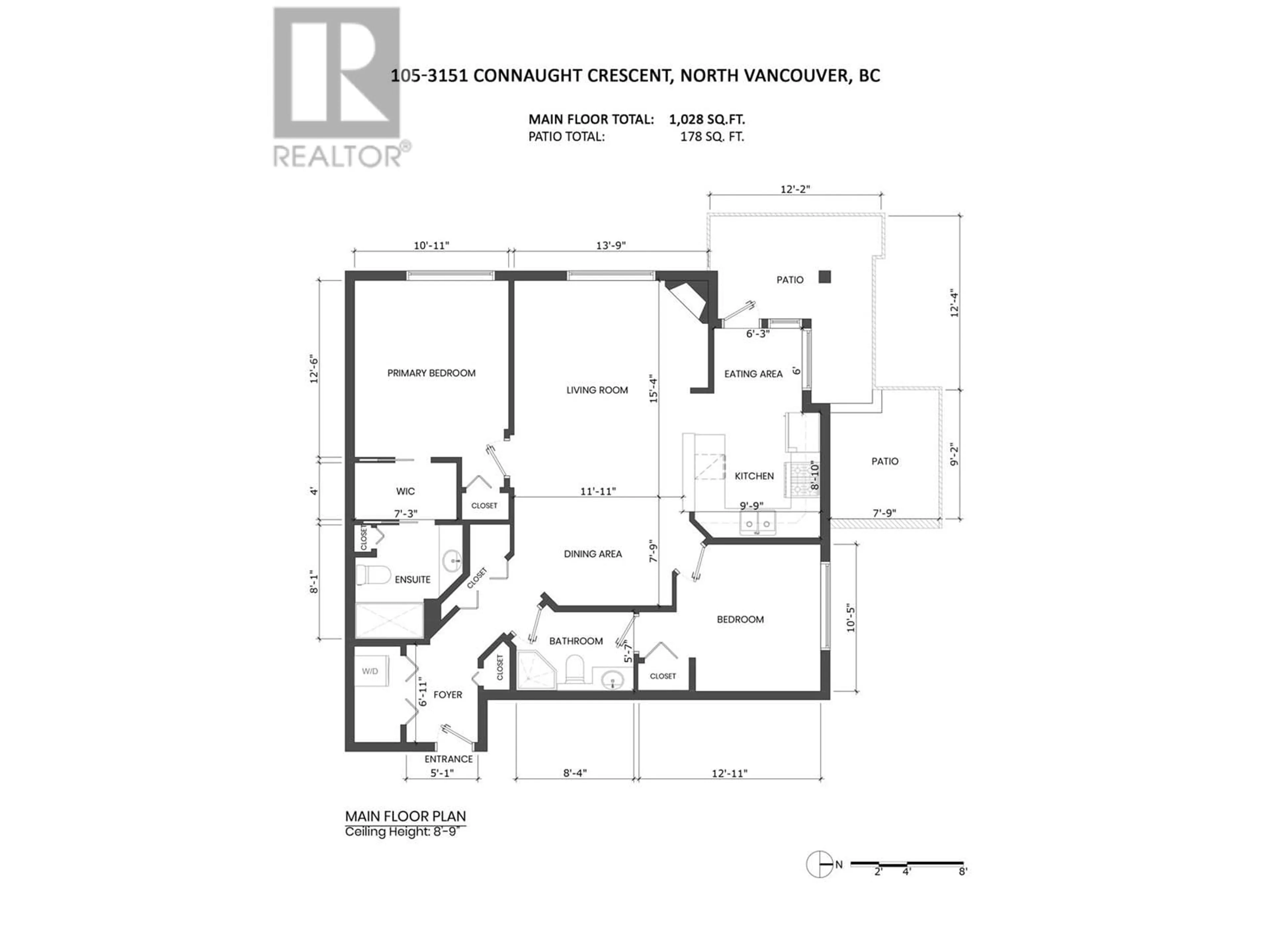 Floor plan for 105 3151 CONNAUGHT CRESCENT, North Vancouver British Columbia V7R4X6