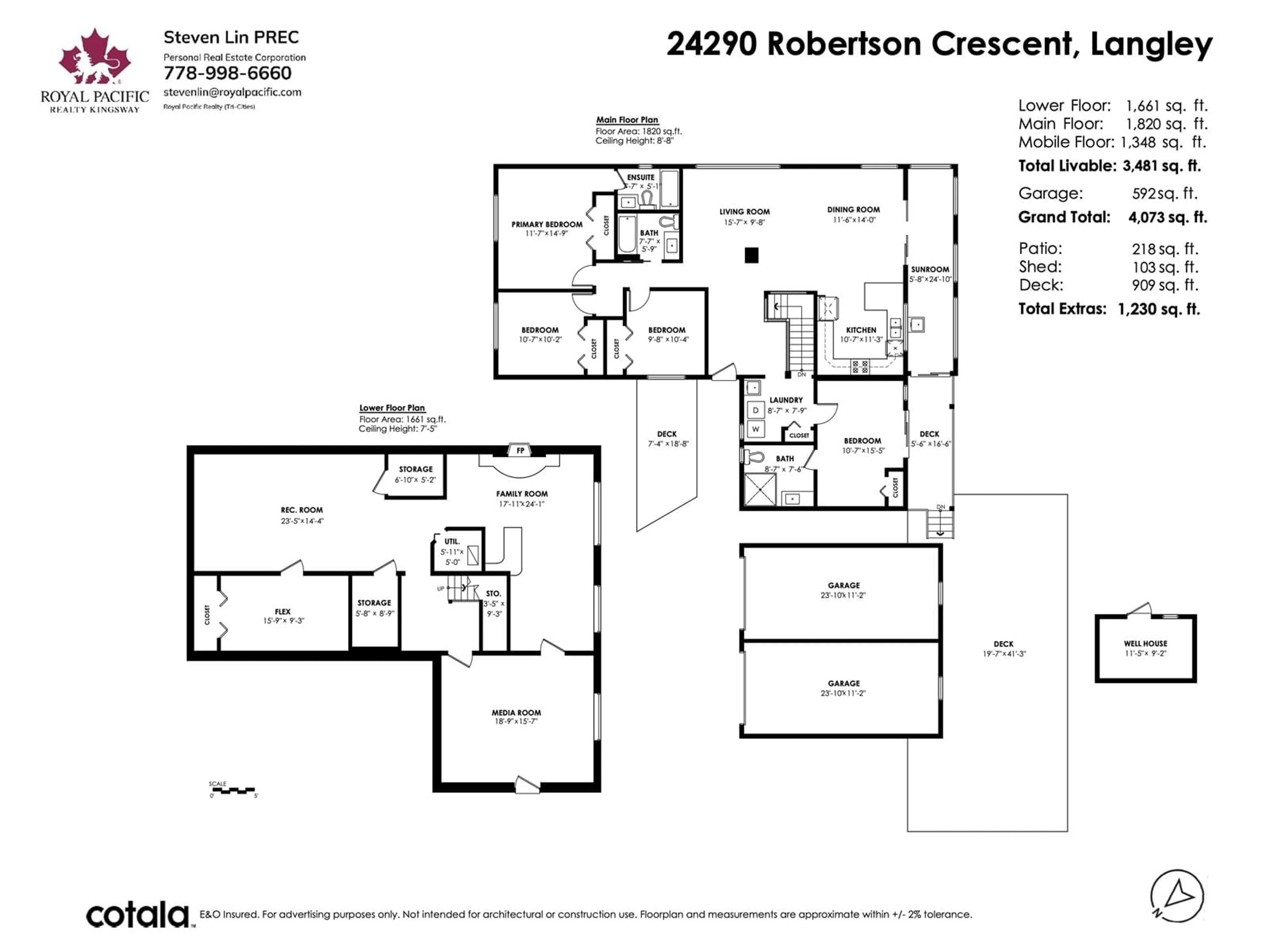 Floor plan for 24290 ROBERTSON CRESCENT, Langley British Columbia V2Z2L5