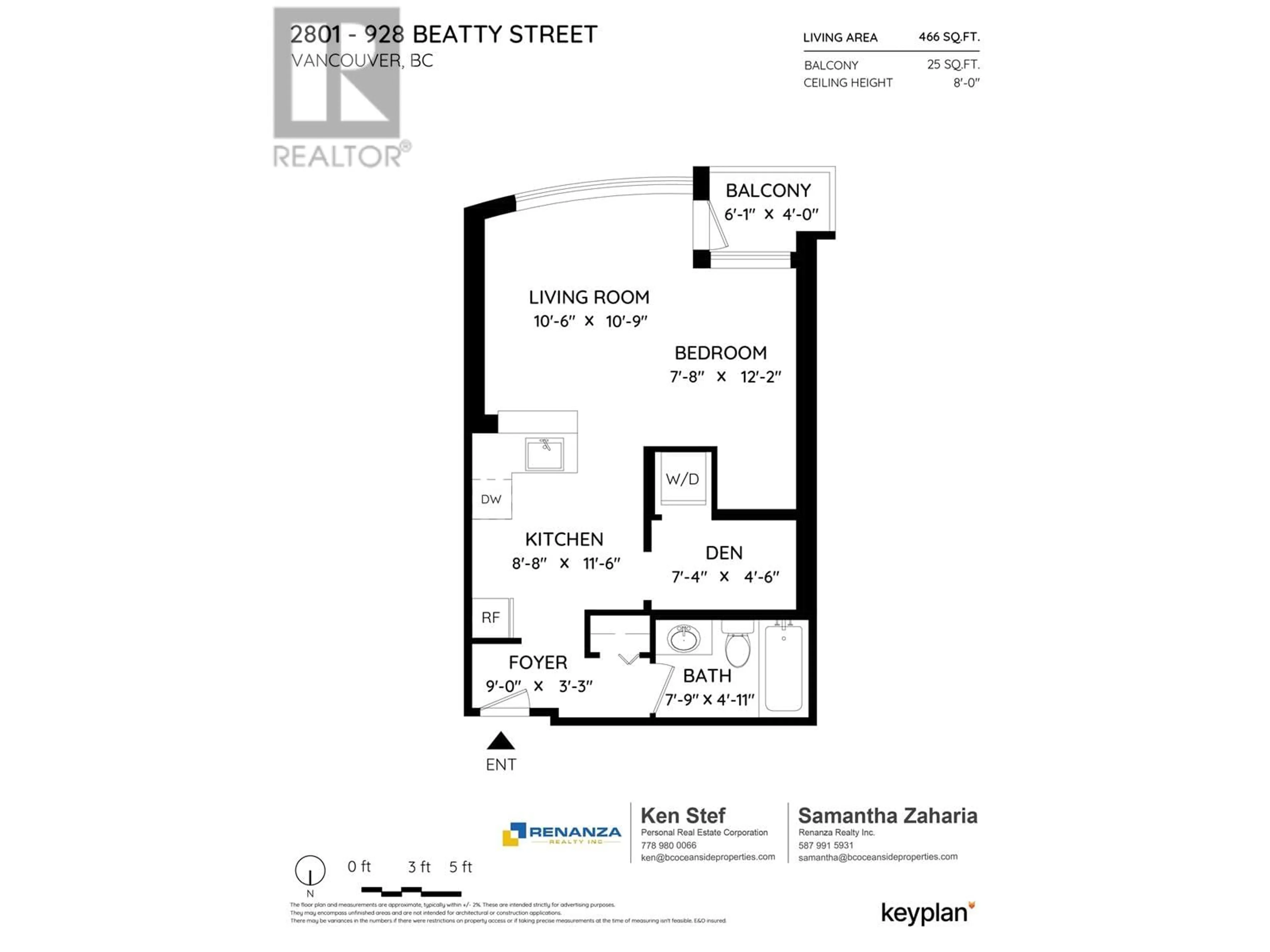 Floor plan for 2801 928 BEATTY STREET, Vancouver British Columbia V6Z3G6