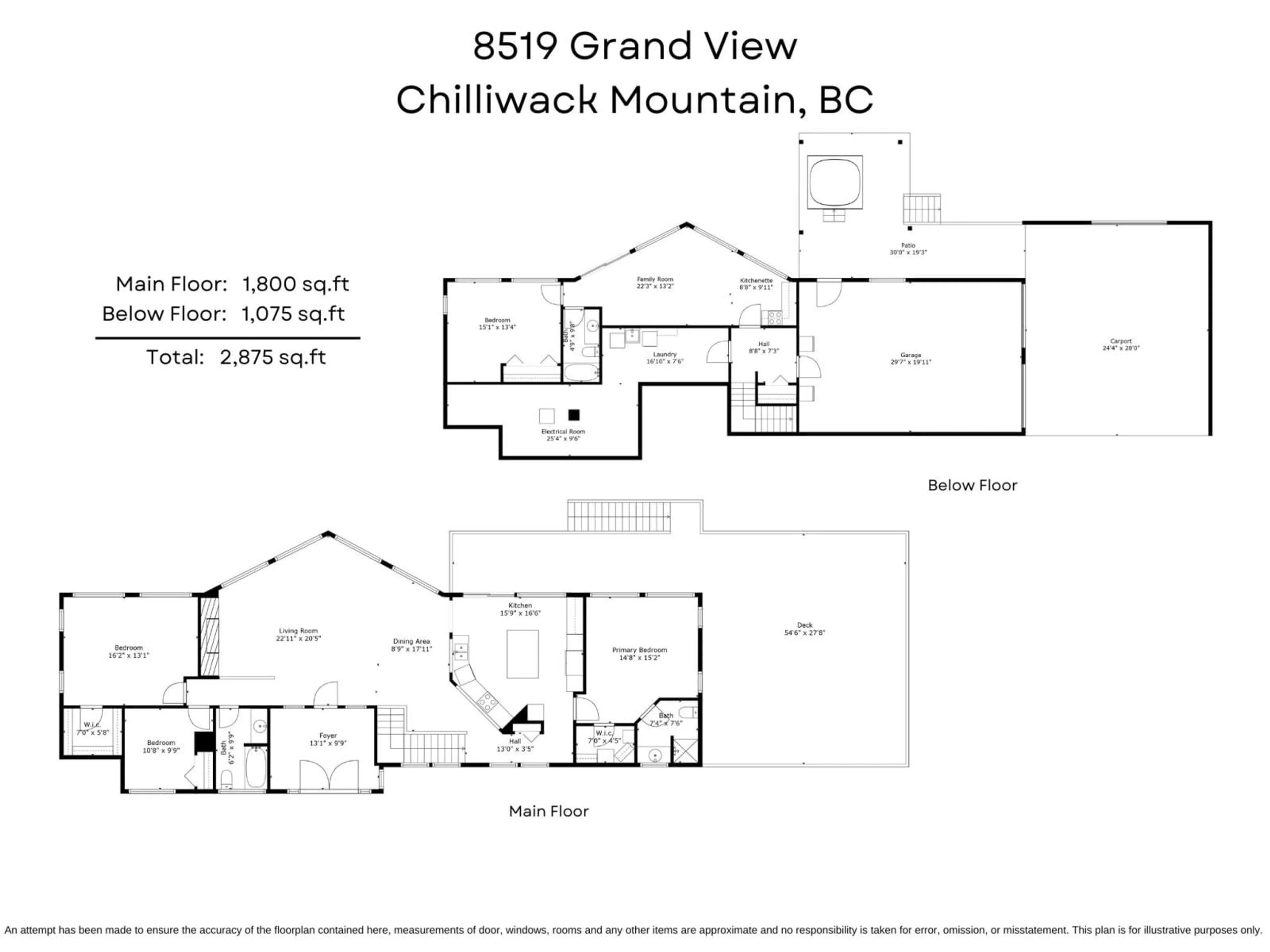 Floor plan for 8519 GRAND VIEW DRIVE, Chilliwack British Columbia V2R4A2