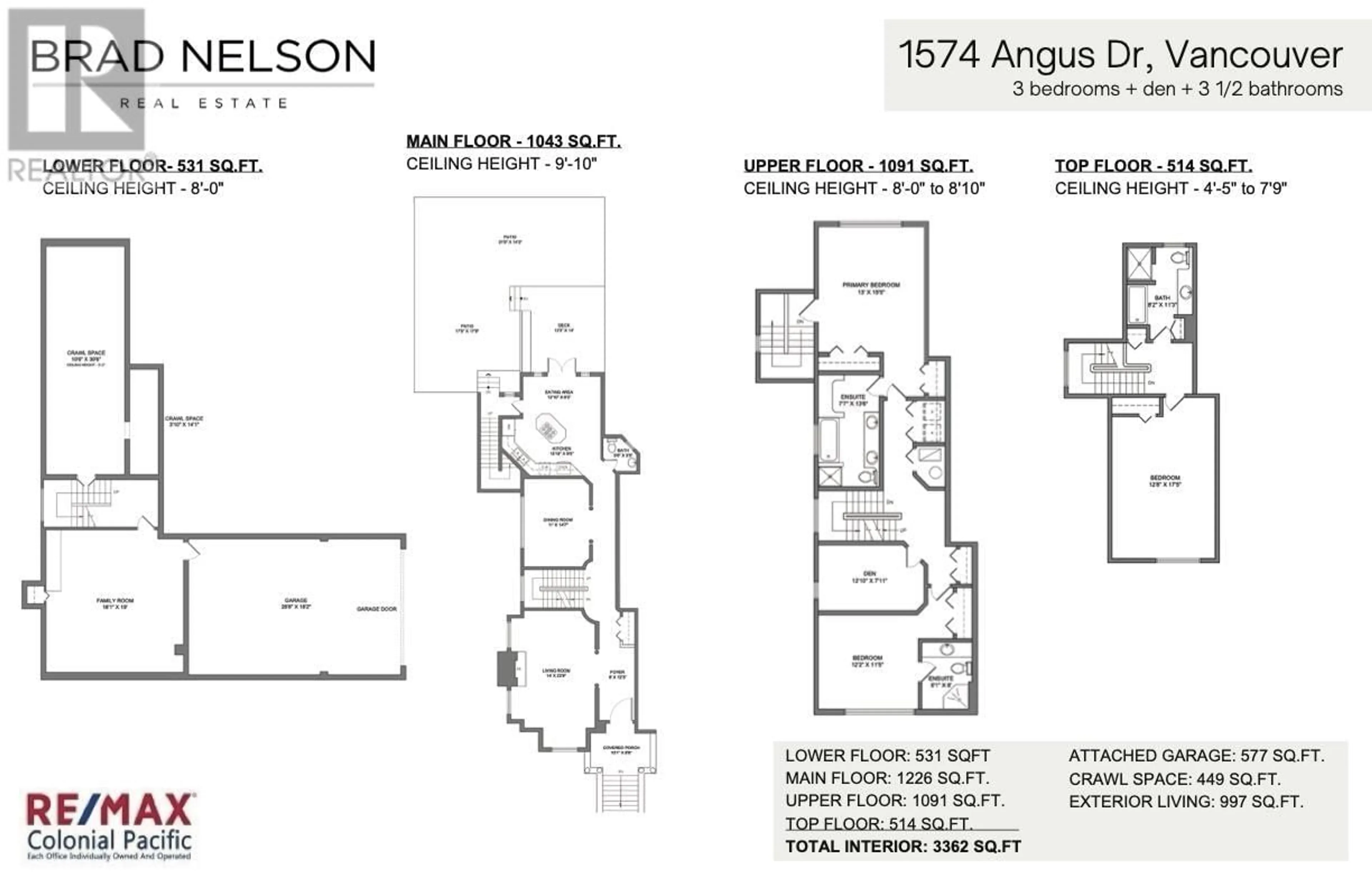 Floor plan for 1574 ANGUS DRIVE, Vancouver British Columbia V6J4H3