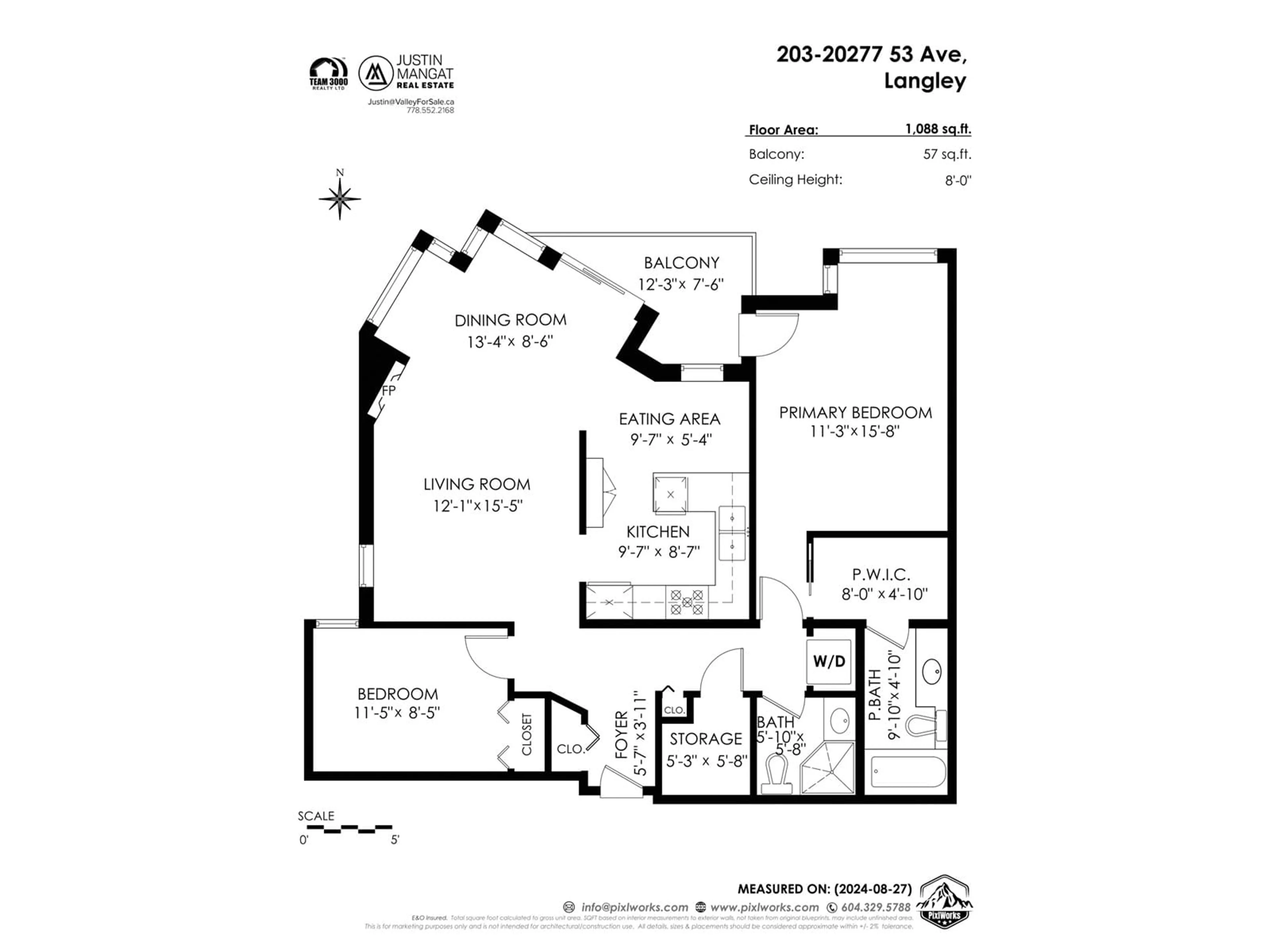 Floor plan for 203 20277 53 AVENUE, Langley British Columbia V3A3V2