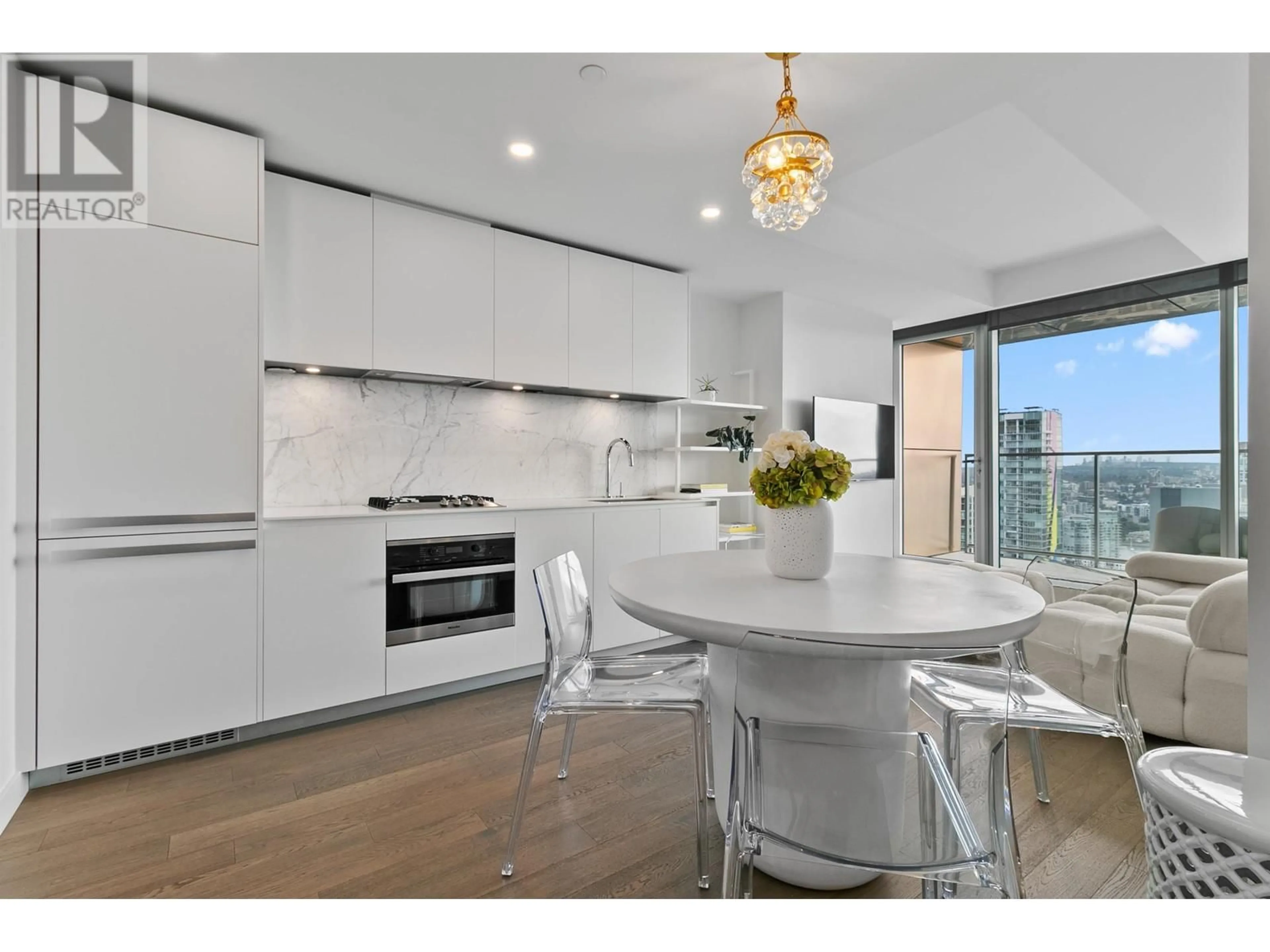 Contemporary kitchen, wood floors for 4109 1480 HOWE STREET, Vancouver British Columbia V6Z0G5