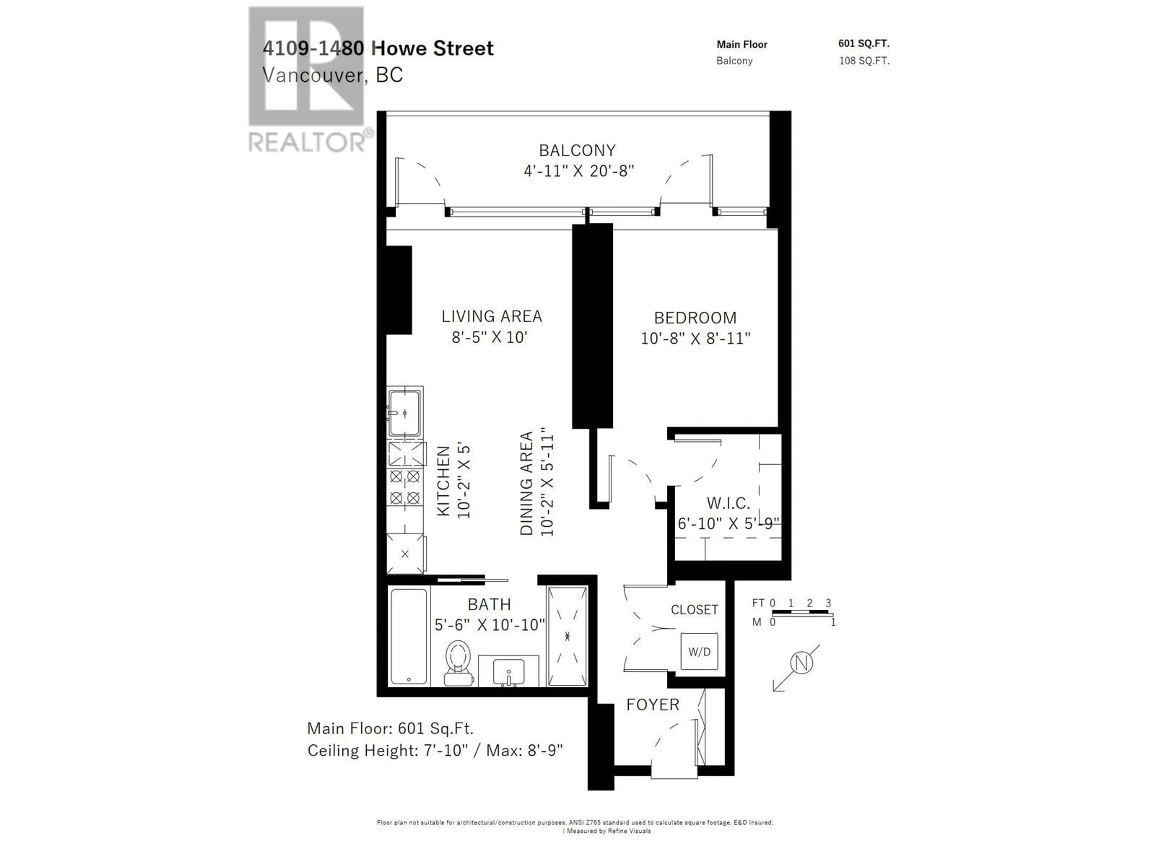 Floor plan for 4109 1480 HOWE STREET, Vancouver British Columbia V6Z0G5