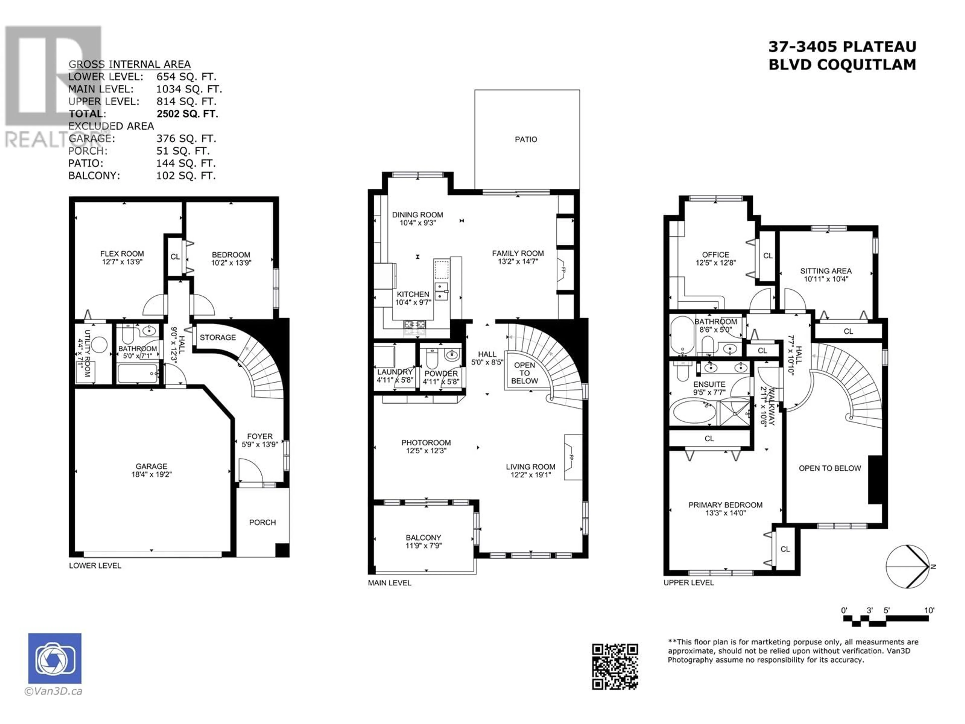 Floor plan for 37 3405 PLATEAU BOULEVARD, Coquitlam British Columbia V3E3L7