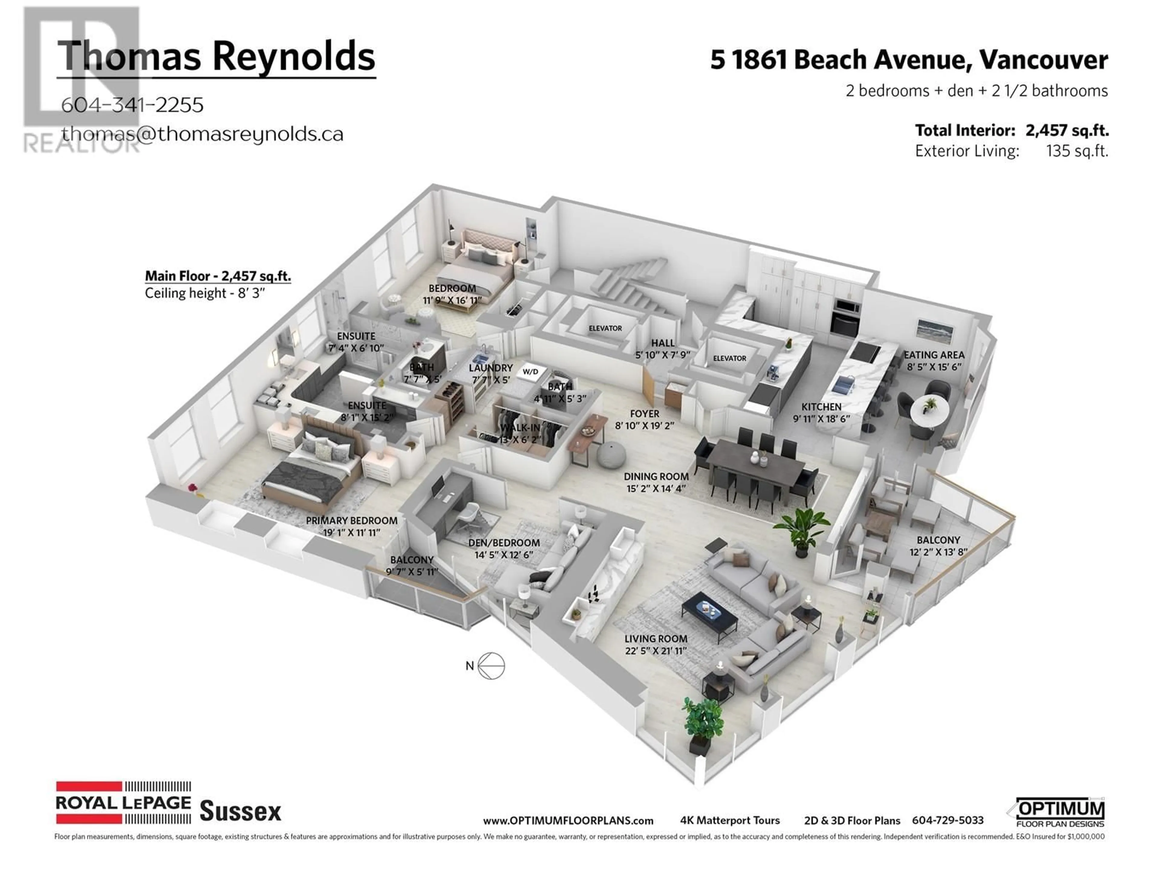 Floor plan for 5 1861 BEACH AVENUE, Vancouver British Columbia V6G1Z1