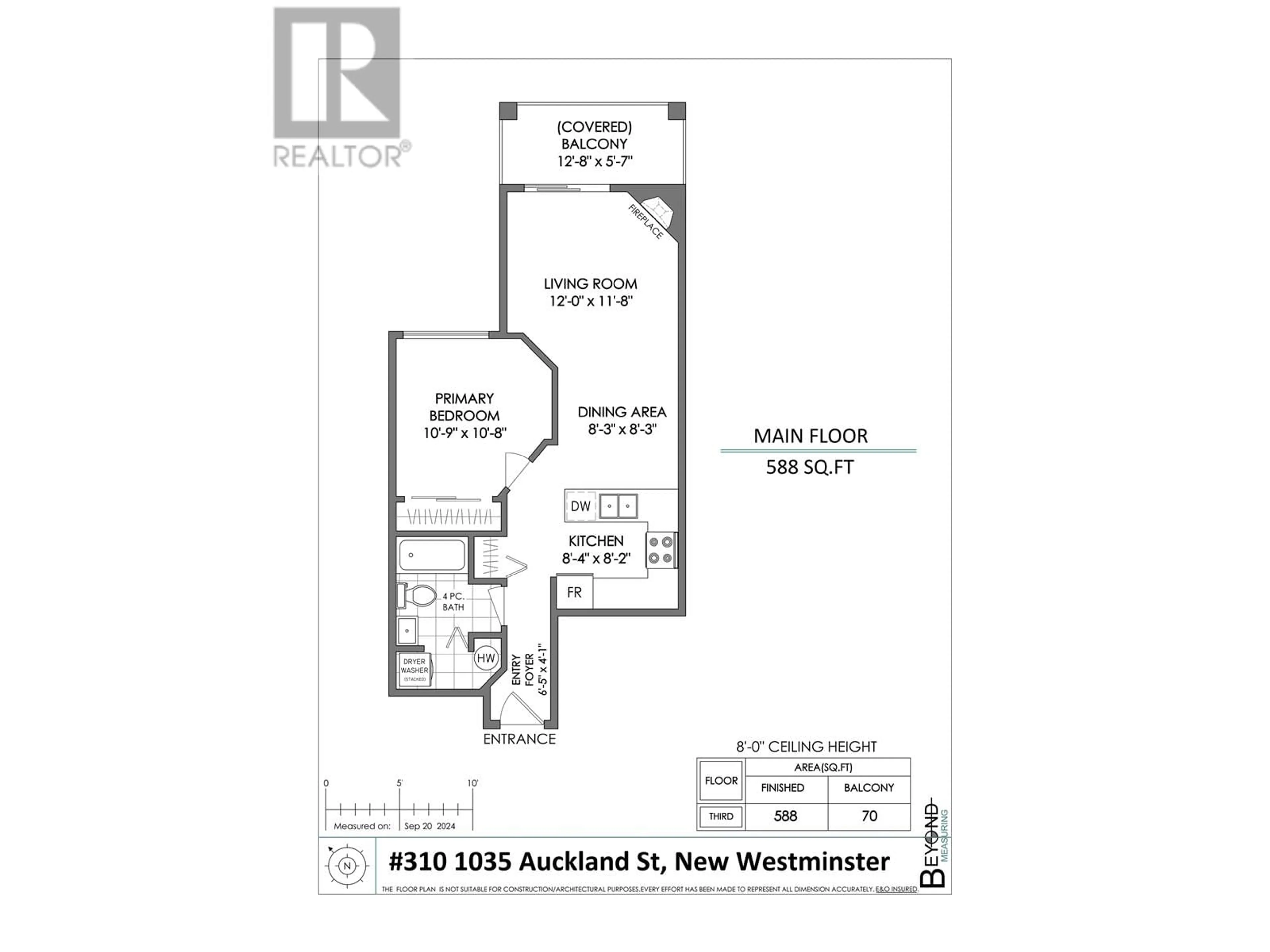 Floor plan for 310 1035 AUCKLAND STREET, New Westminster British Columbia V3M1K9