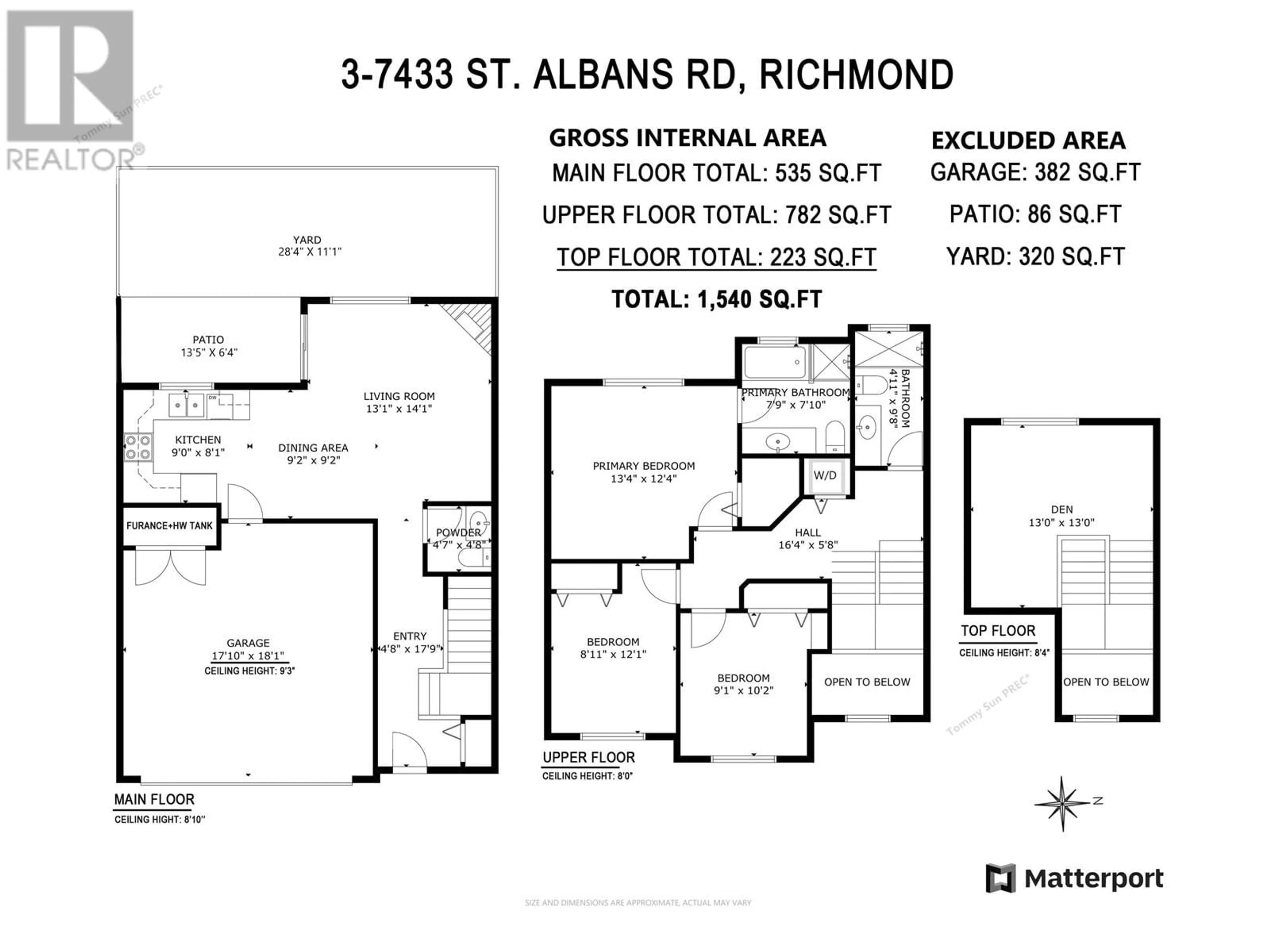 Floor plan for 3 7433 ST.ALBANS ROAD, Richmond British Columbia V6Y2K5