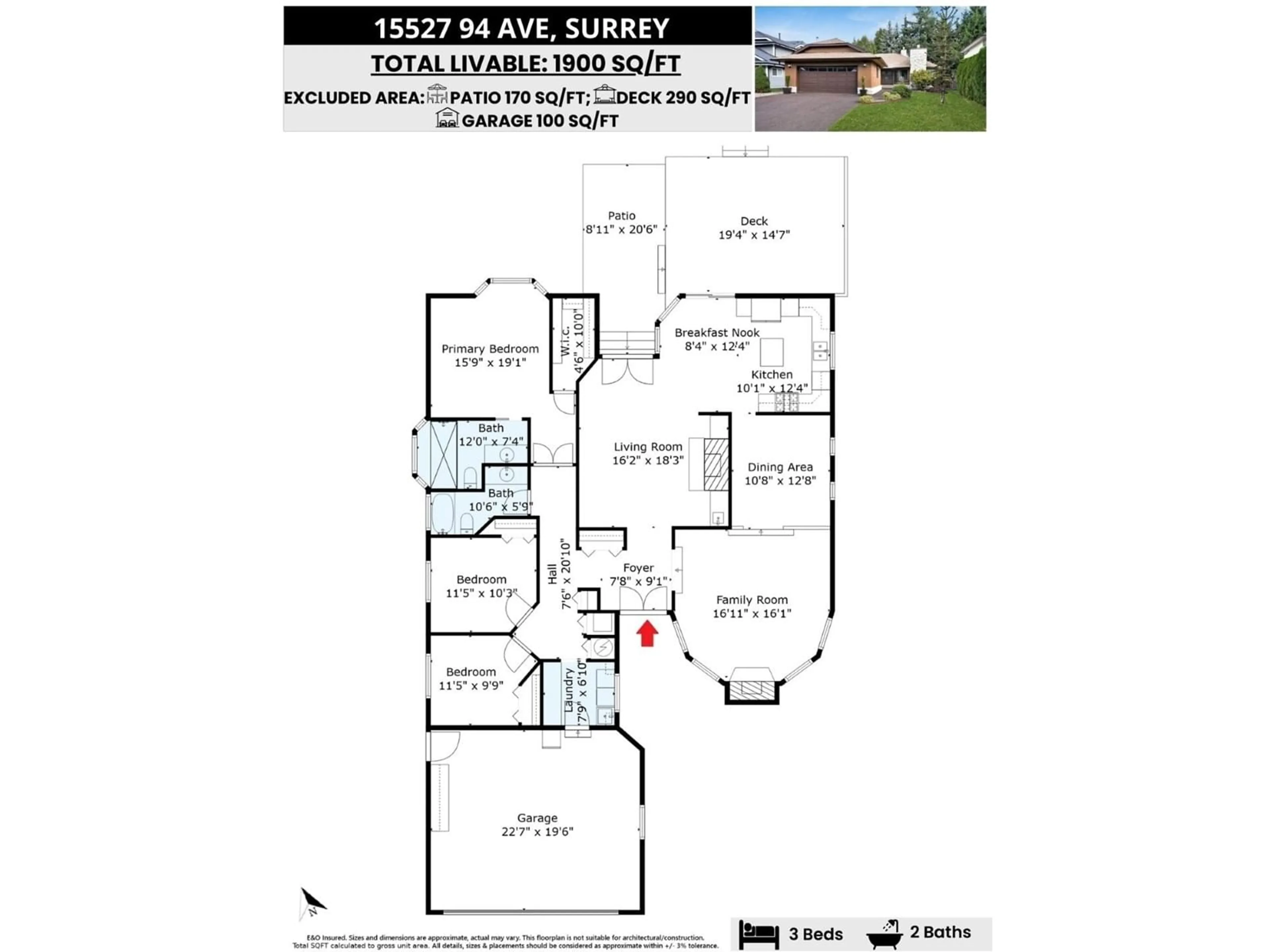 Floor plan for 15527 94TH AVENUE, Surrey British Columbia V3R8T8