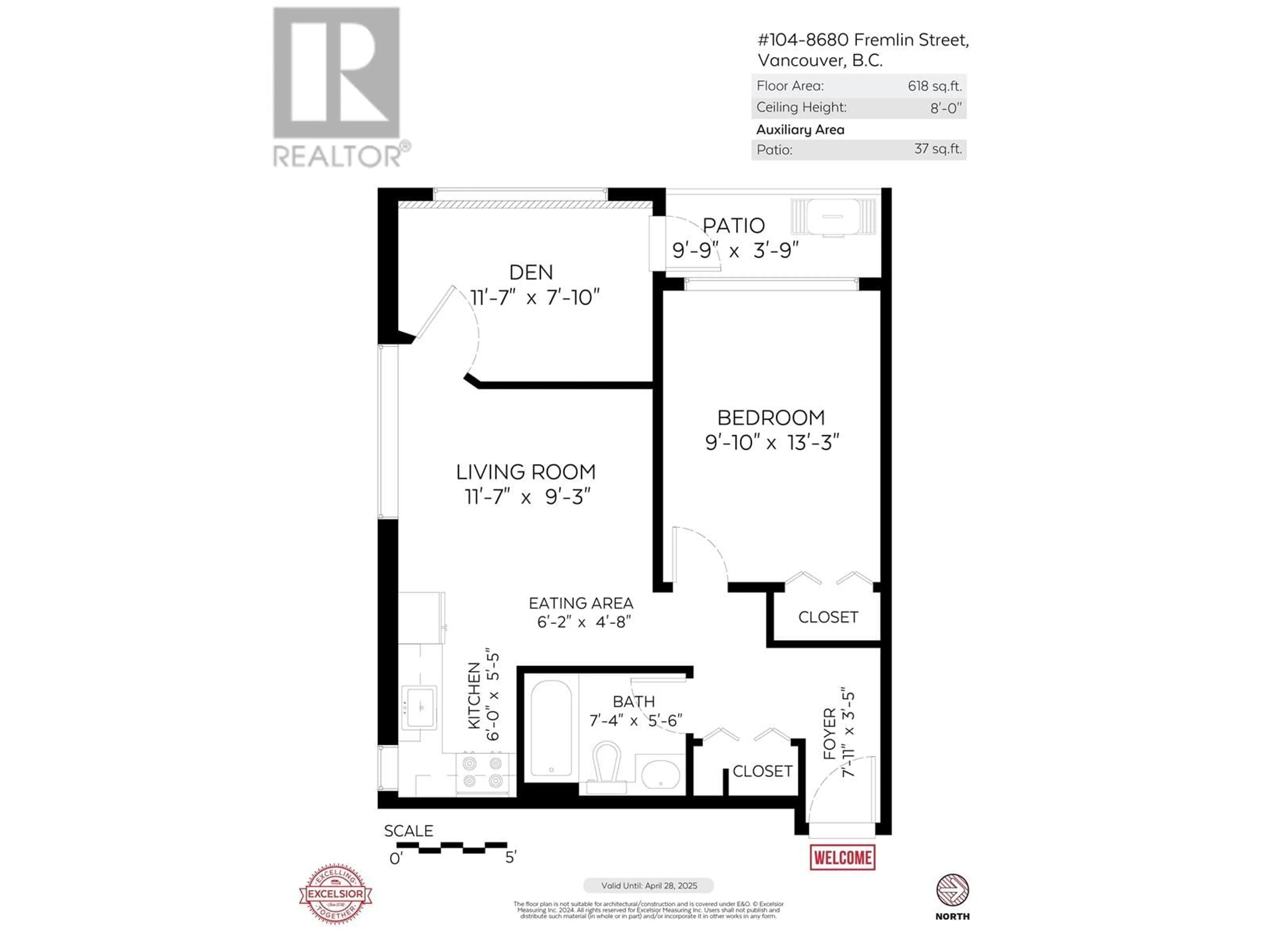 Floor plan for 104 8680 FREMLIN STREET, Vancouver British Columbia V6P3X3