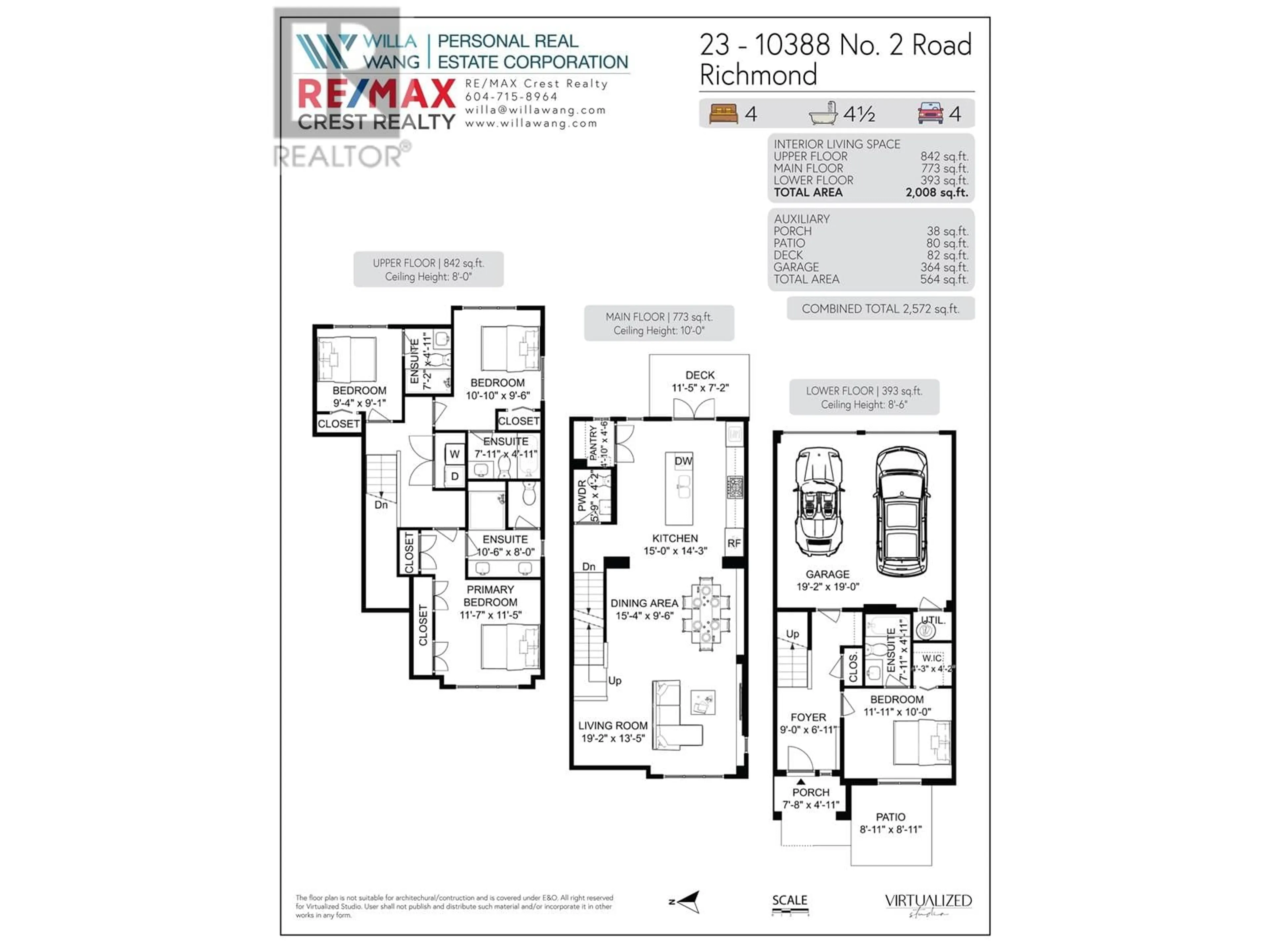 Floor plan for 23 10388 NO. 2 ROAD, Richmond British Columbia V7E0B9