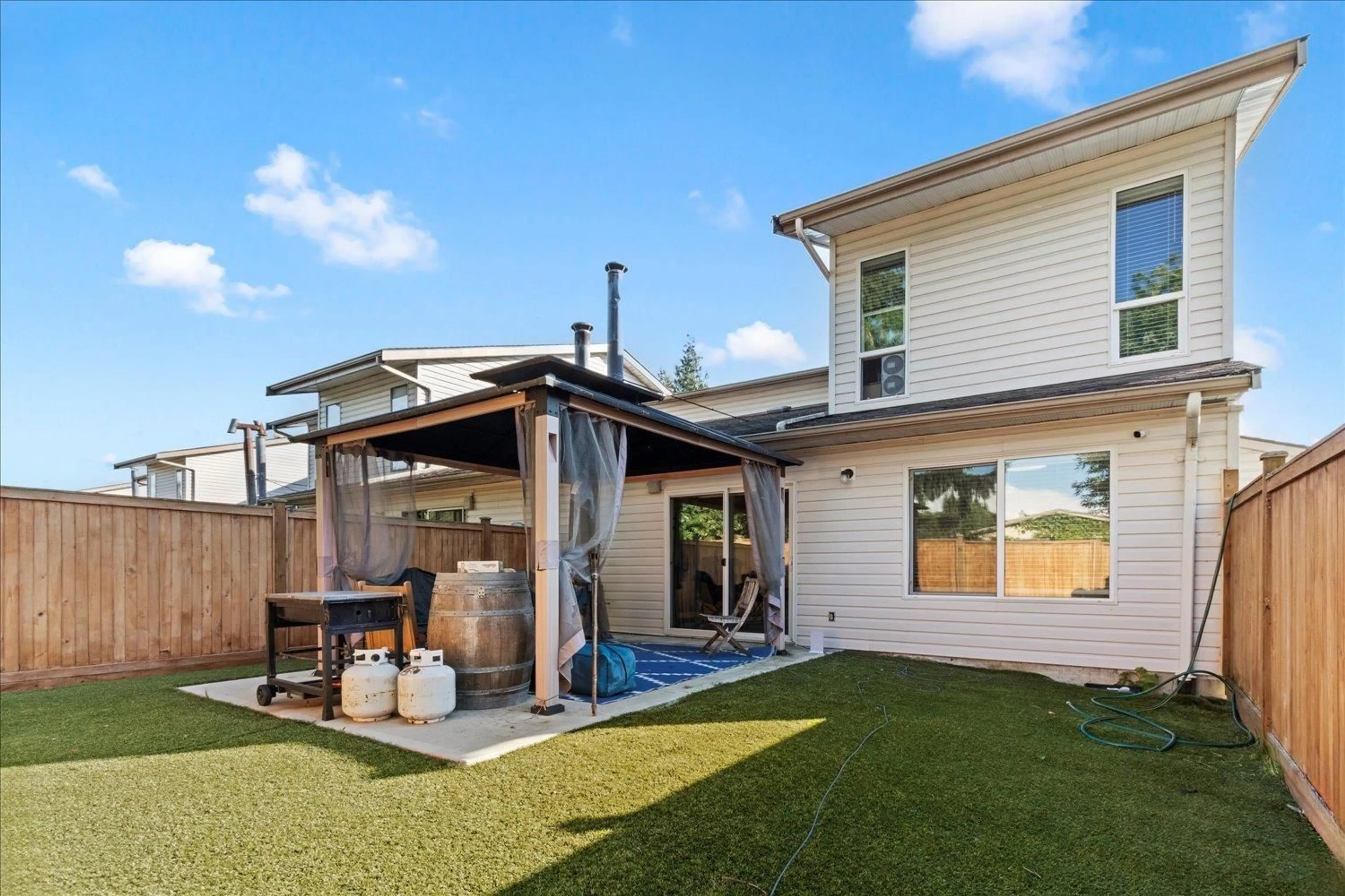 Frontside or backside of a home, the fenced backyard for 5 46401 YALE ROAD, Chilliwack British Columbia V2P2P8