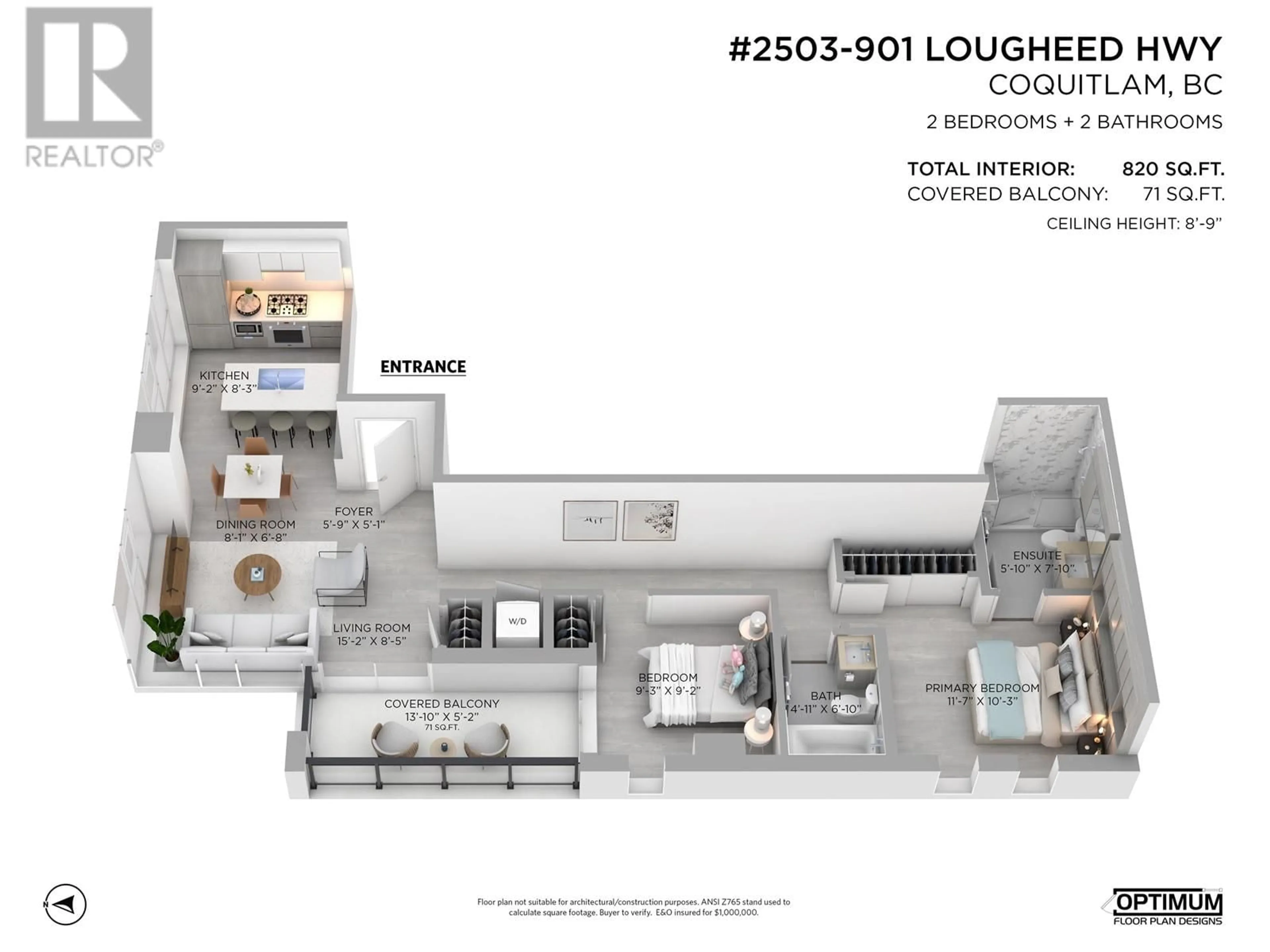 Floor plan for 2503 901 LOUGHEED HIGHWAY, Coquitlam British Columbia V3K3T3