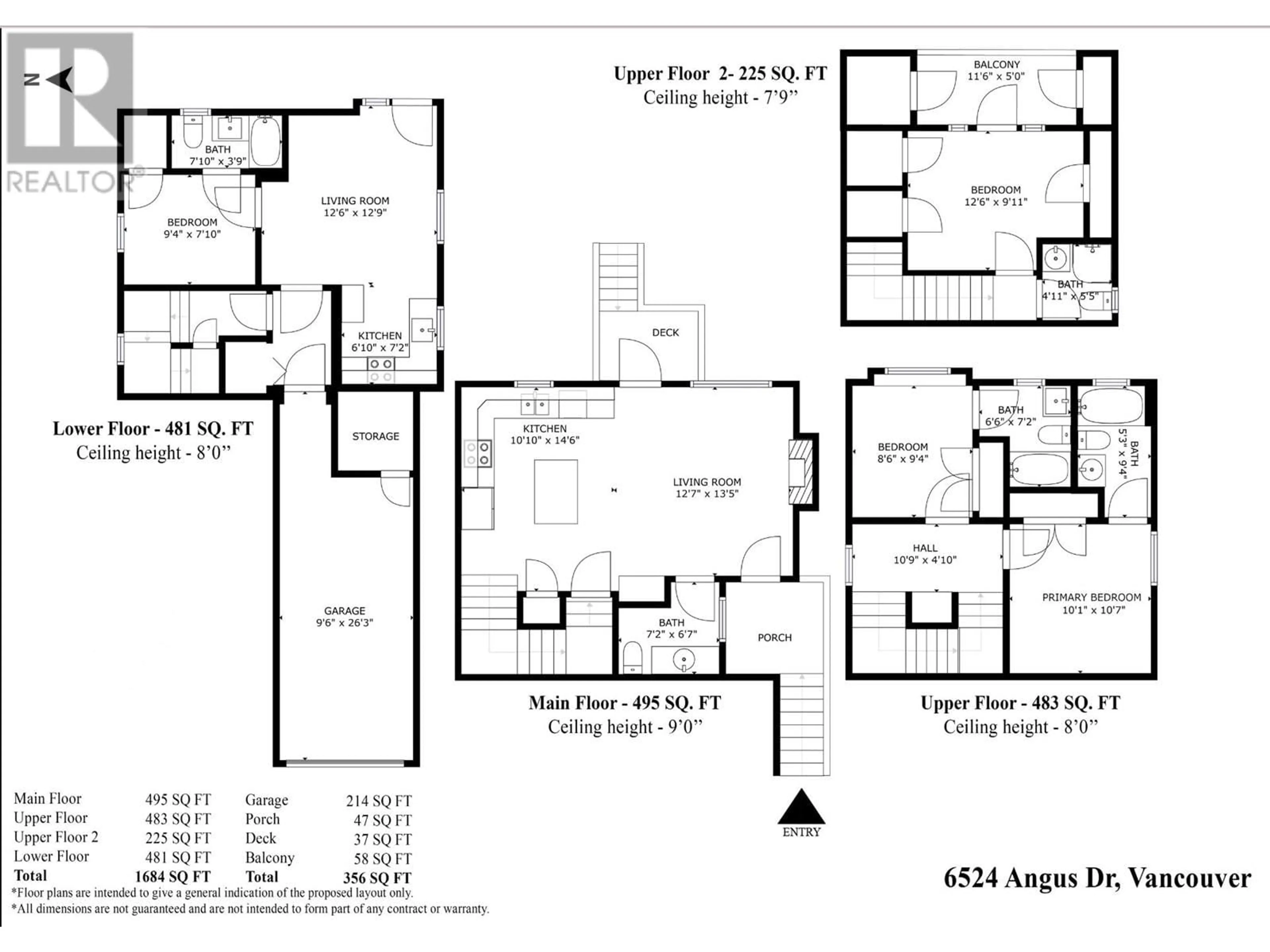 Floor plan for 6524 ANGUS DRIVE, Vancouver British Columbia V6P5H9