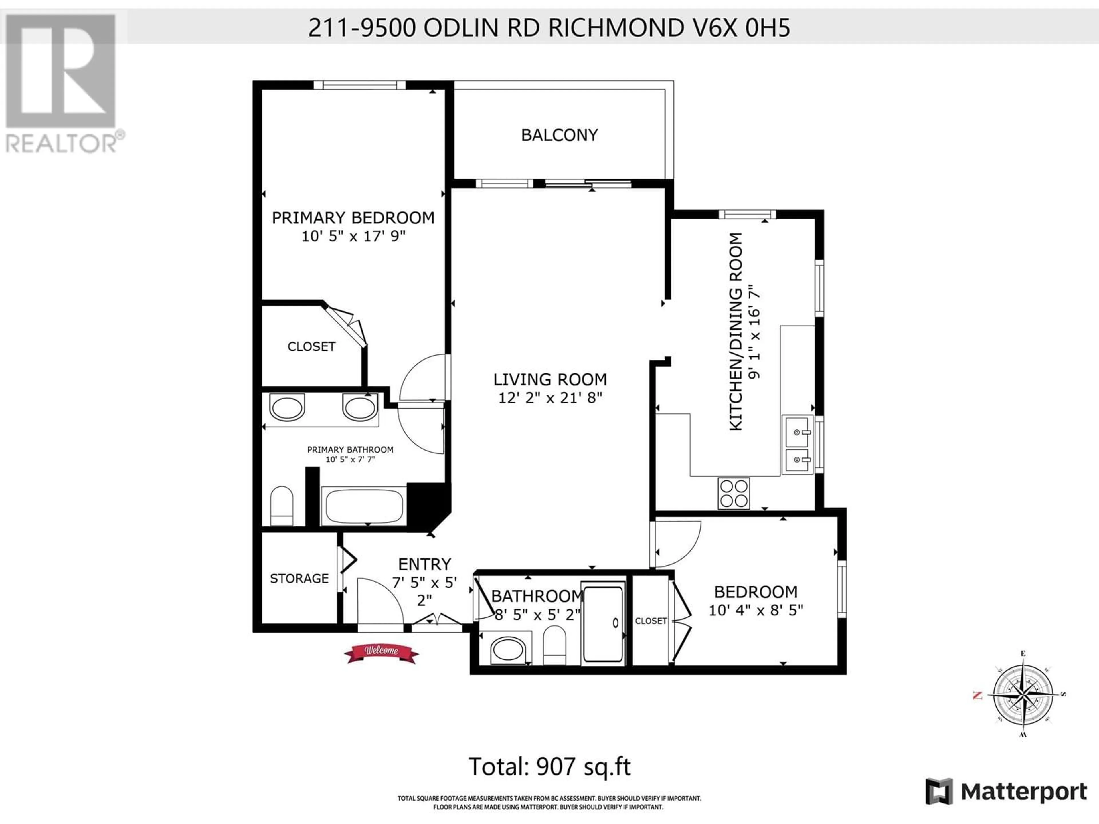 Floor plan for 211 9500 ODLIN ROAD, Richmond British Columbia V6X0H5