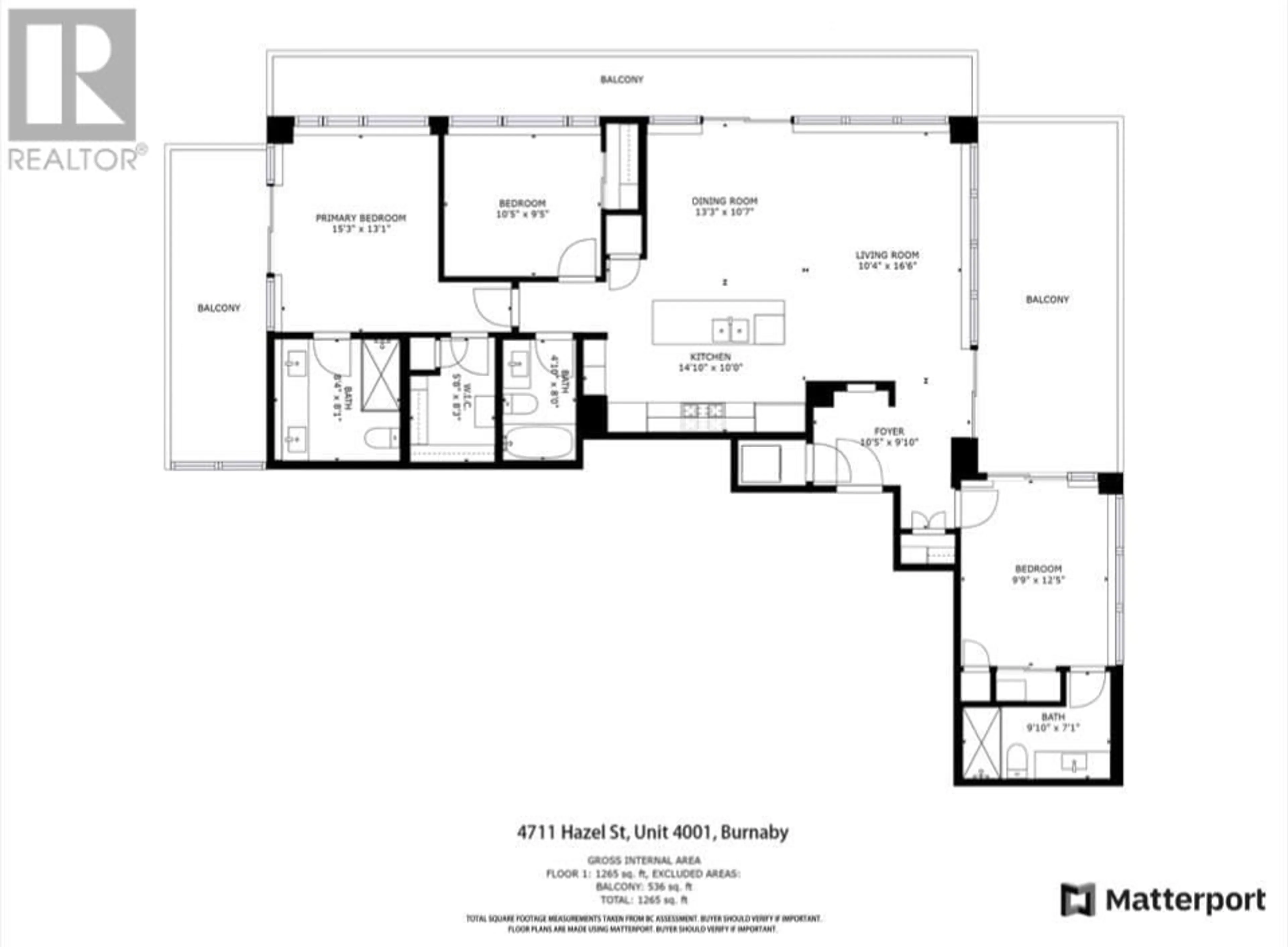 Floor plan for 4001 - 4711 HAZEL STREET, Burnaby British Columbia V5H1S5