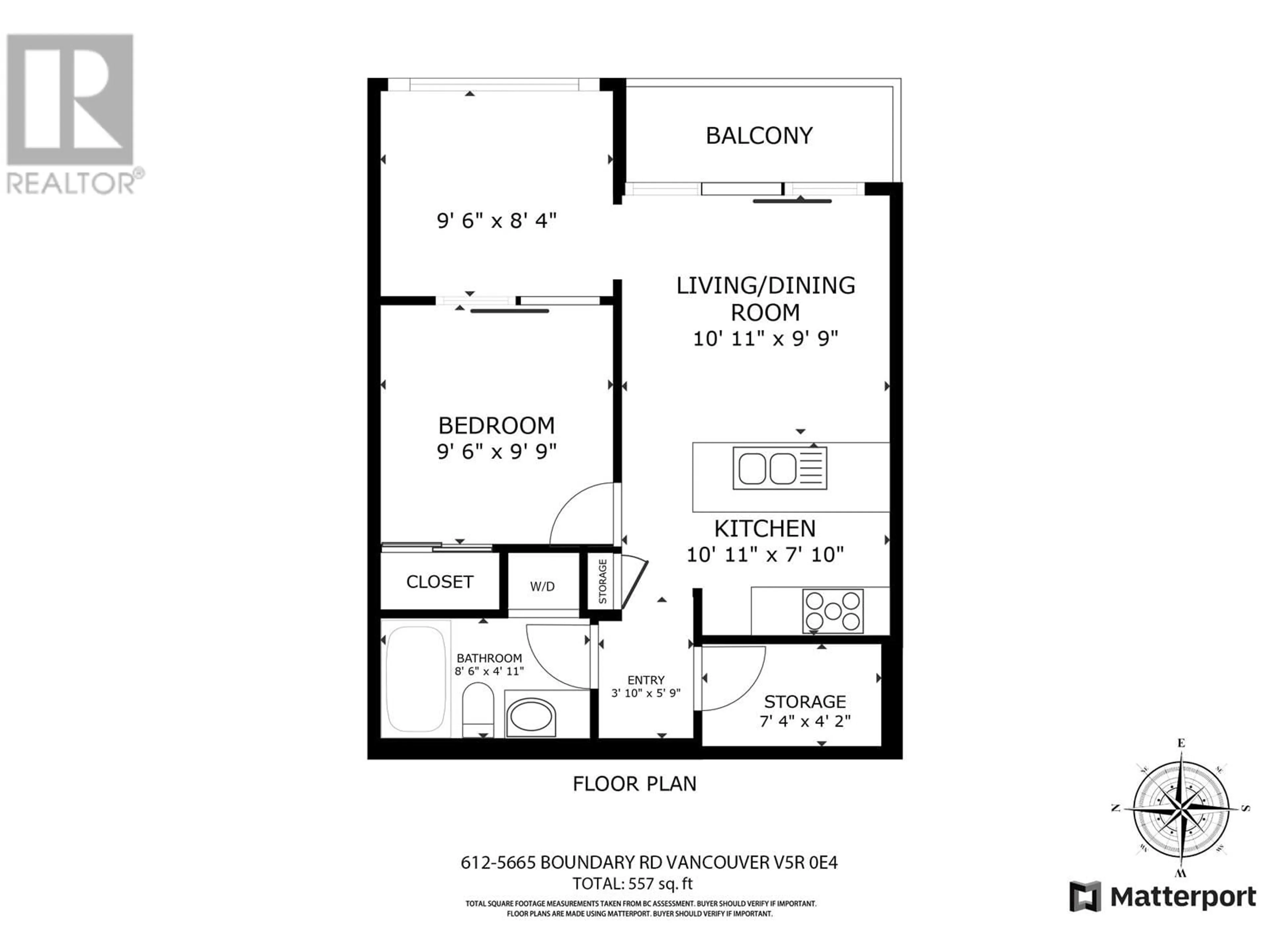 Floor plan for 612 5665 BOUNDARY ROAD, Vancouver British Columbia V5R0E4