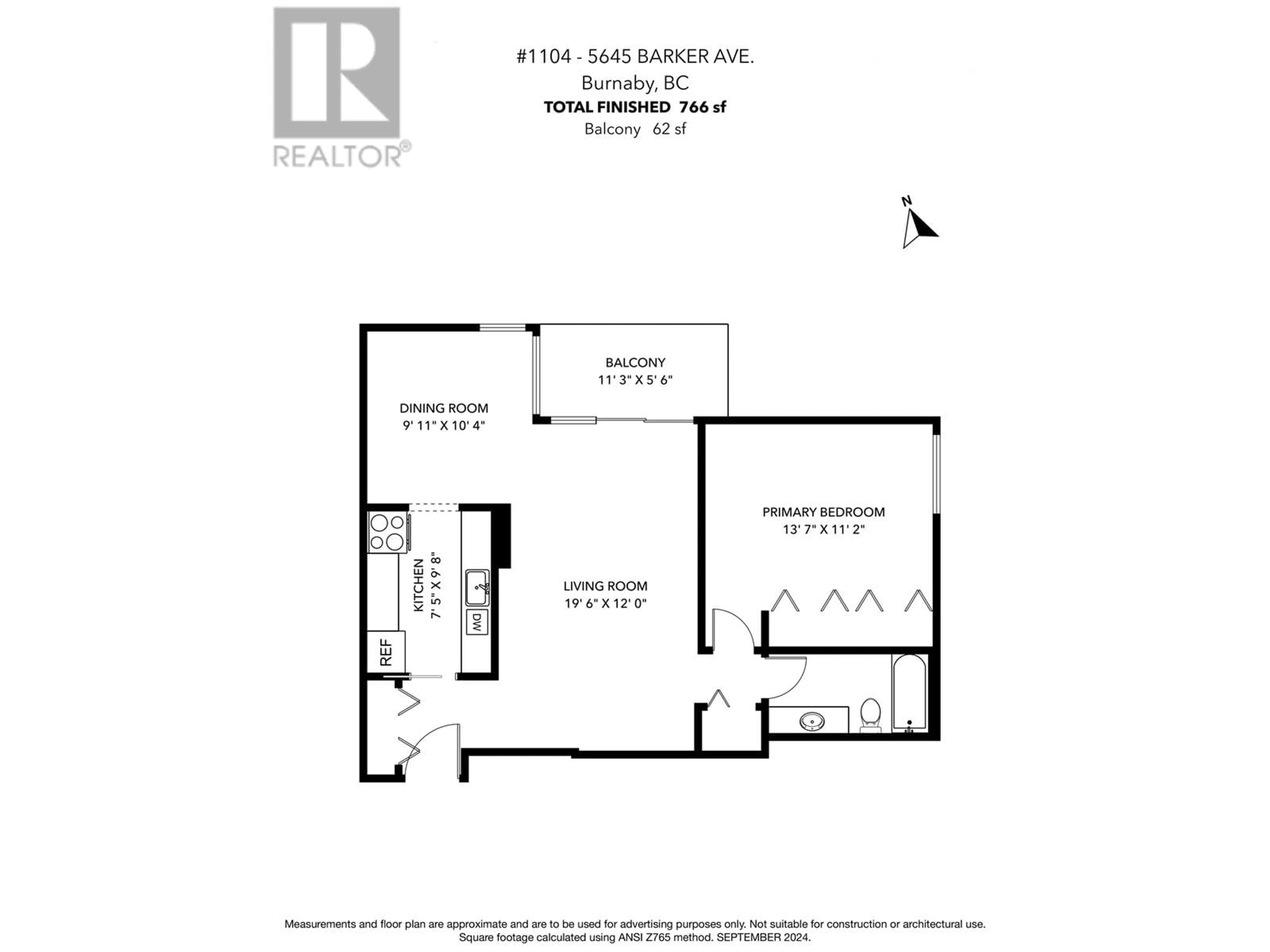 Floor plan for 1104 5645 BARKER AVENUE, Burnaby British Columbia V5H3Z5