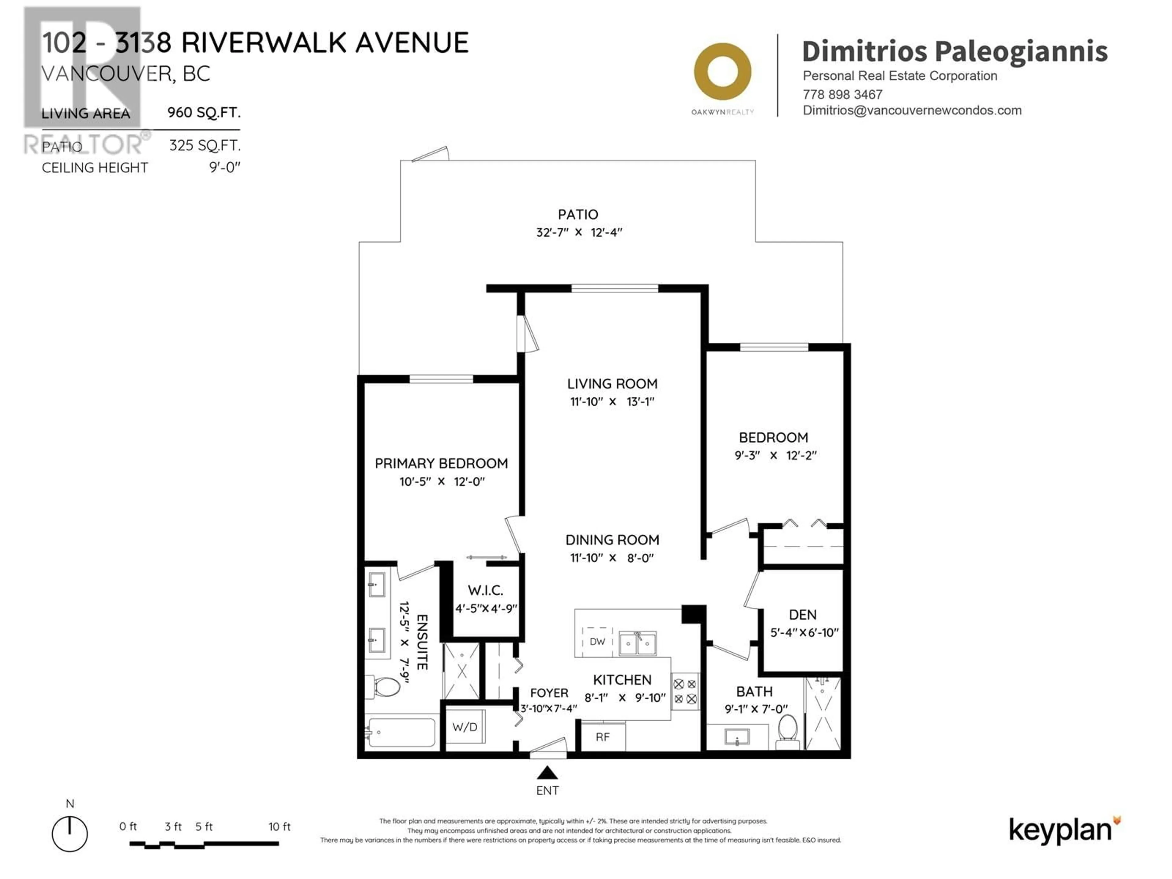 Floor plan for 102 3138 RIVERWALK AVENUE, Vancouver British Columbia V5S0B6