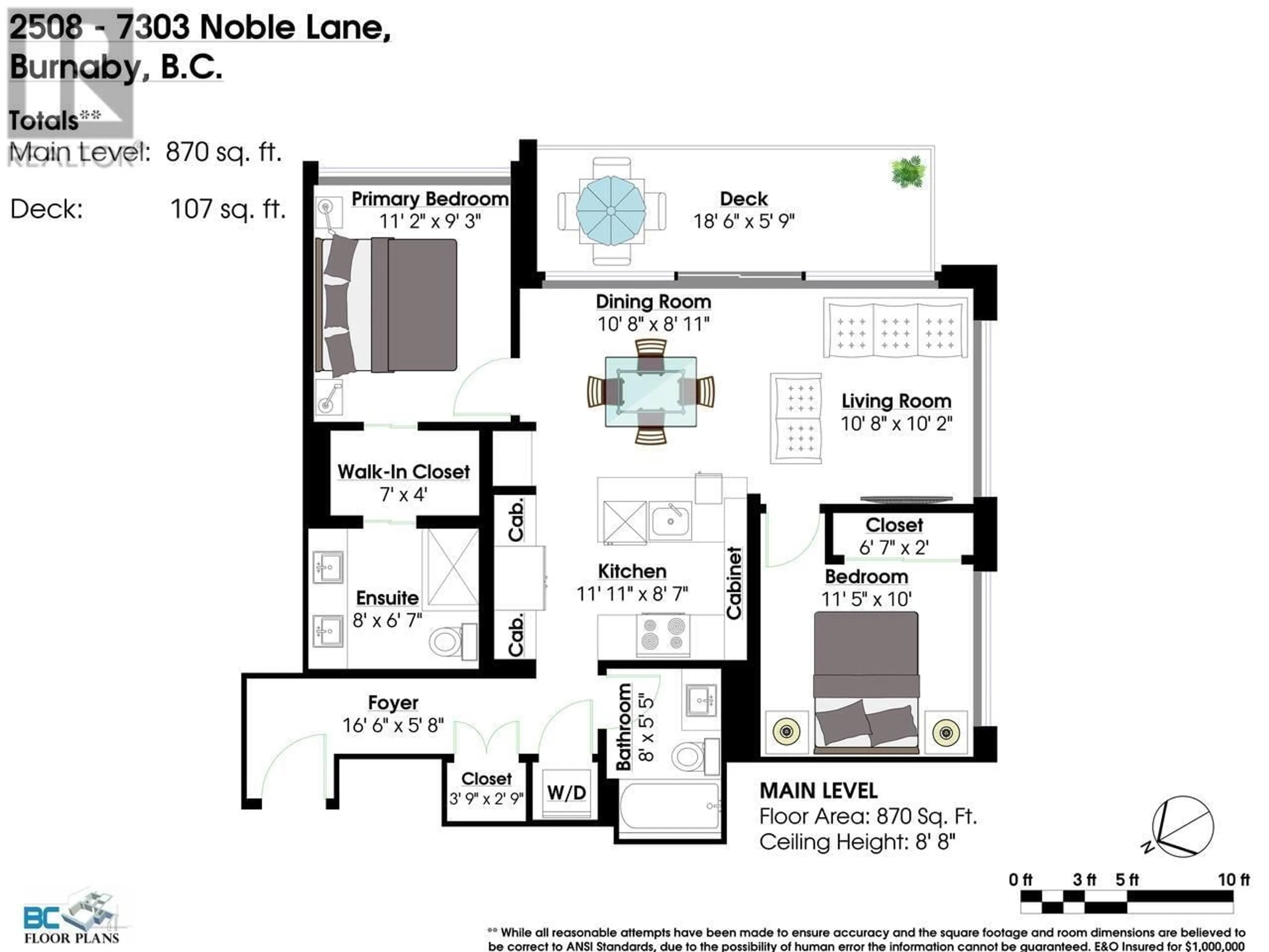 Floor plan for 2508 7303 NOBLE LANE, Burnaby British Columbia V3N0H2