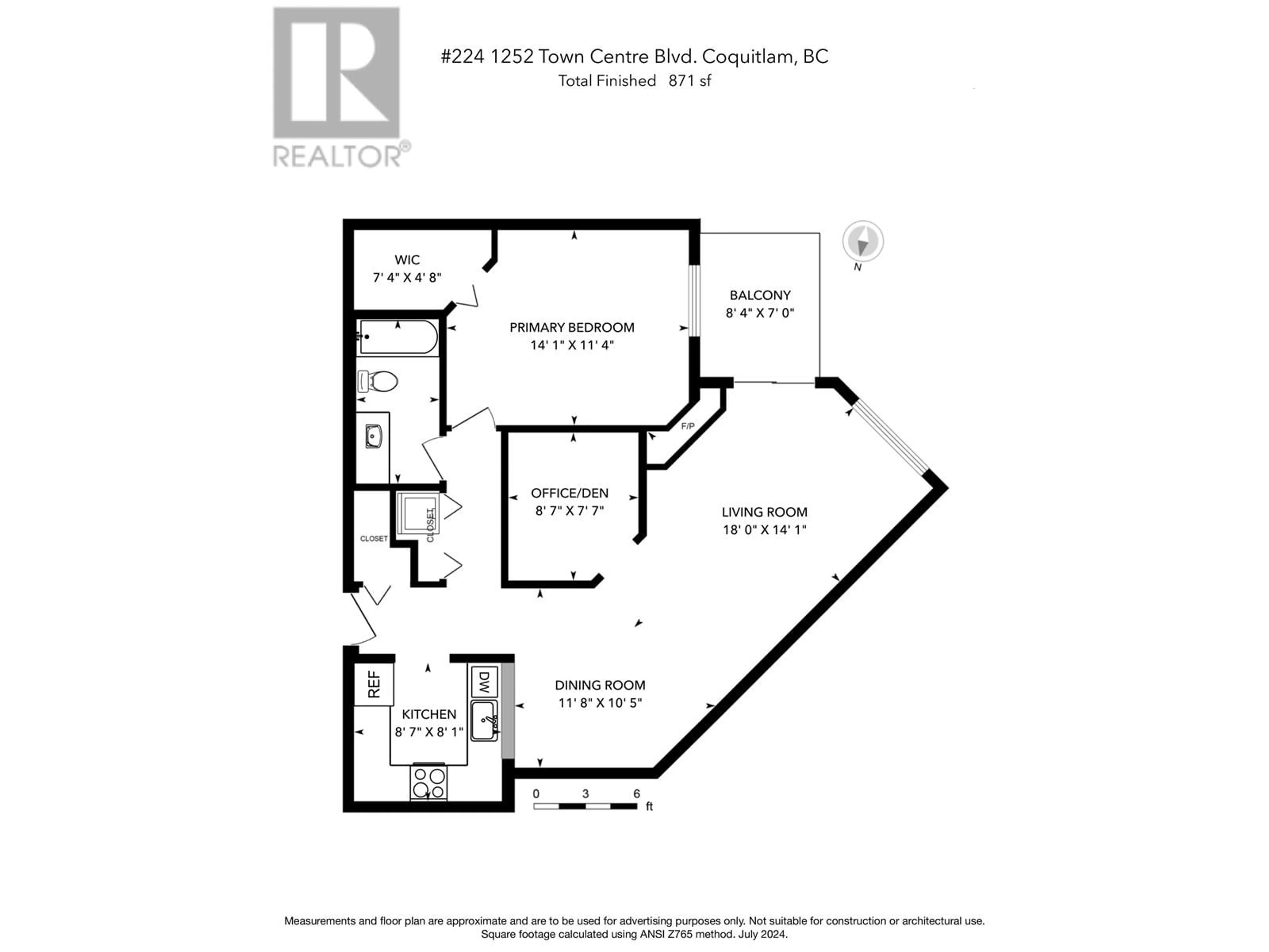 Floor plan for 224 1252 TOWN CENTRE BOULEVARD, Coquitlam British Columbia V3B7R7